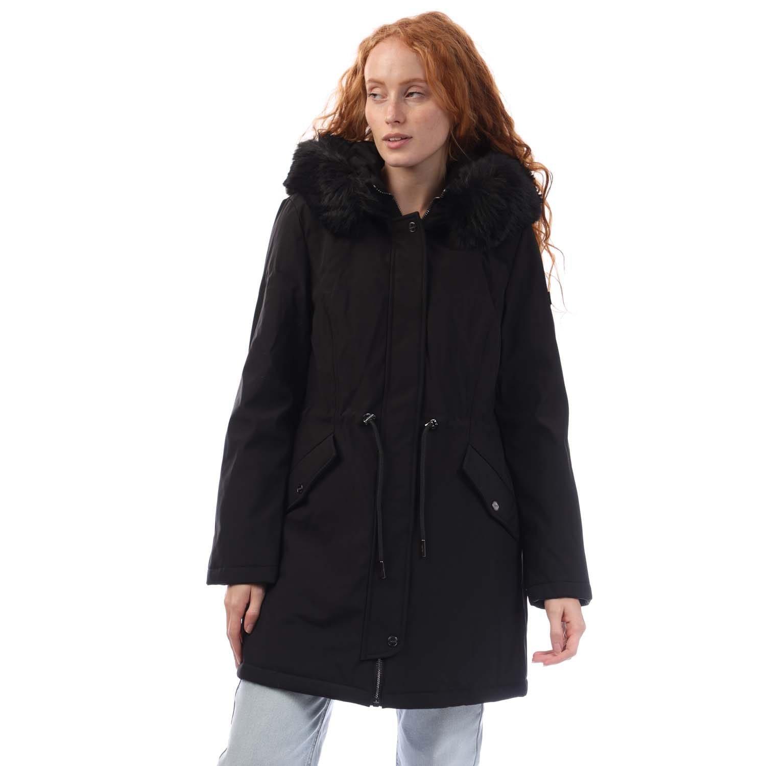 DKNY Zip Front Softshell Parka Jacket