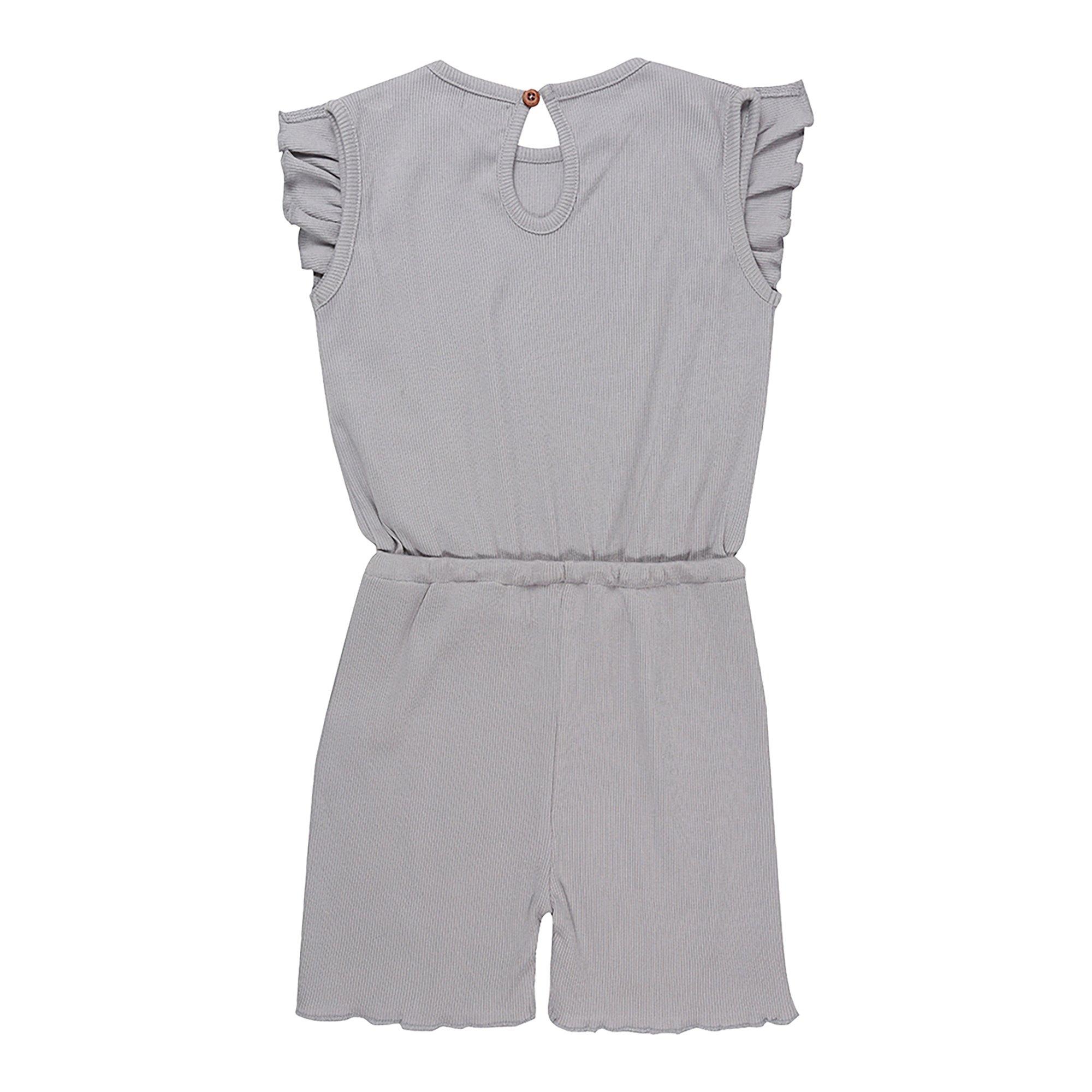Grey - Lilly and Sid - Ribbed Frill Playsuit - 2