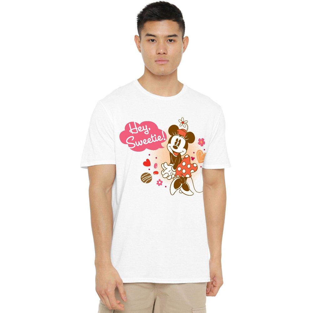 Minnie Mouse Men's Vintage Valentines Day Hey Sweetie! - White - XXL
