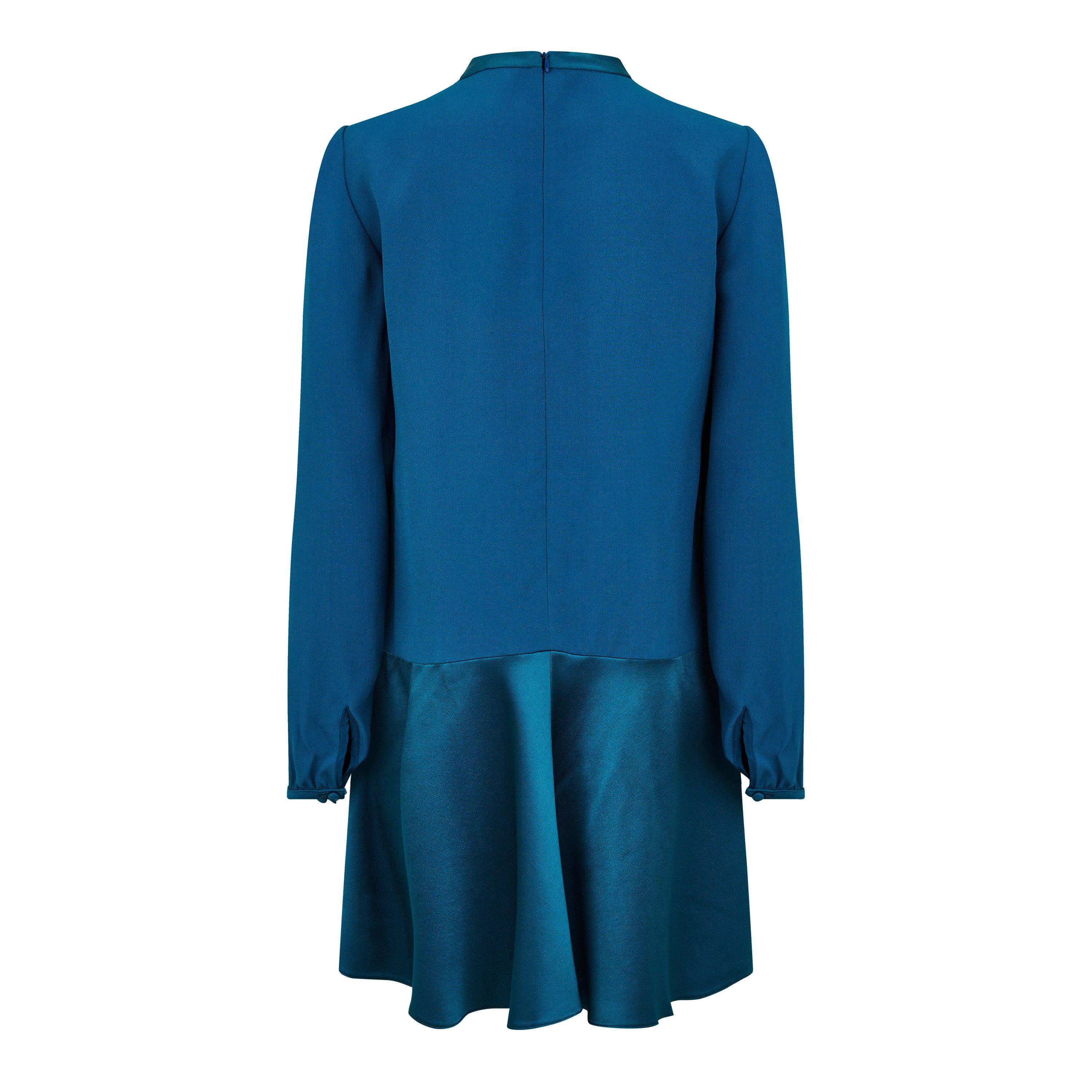 Teal - Valentino - Women's Tie Front Silk All In One - 2