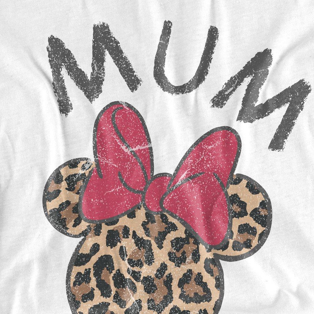 White - Minnie Mouse - Minnie Mouse MotherS Day Leopard Print Mum T-Shir - 2