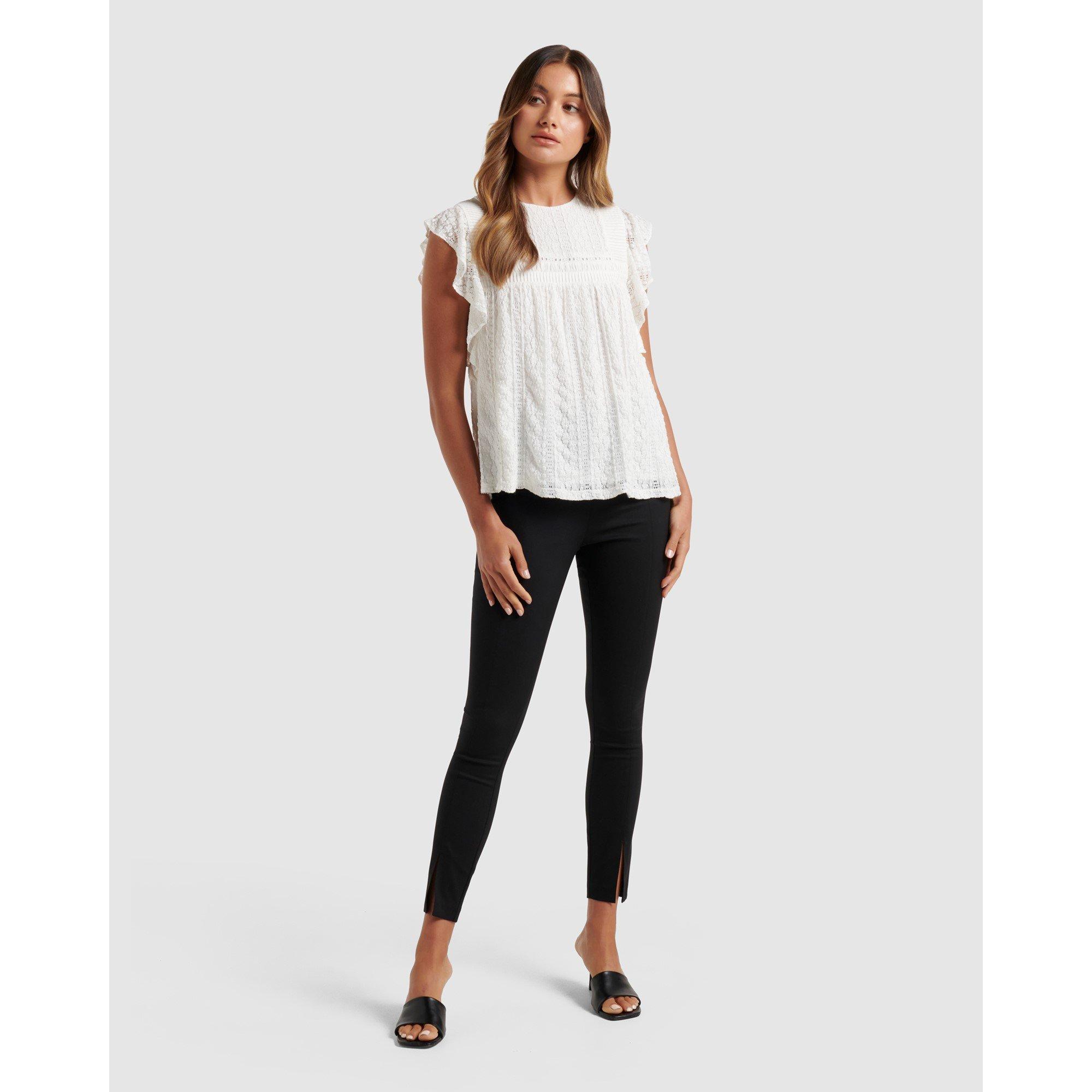 Black - Forever New - Lianna Lace Pintuck Top - 1