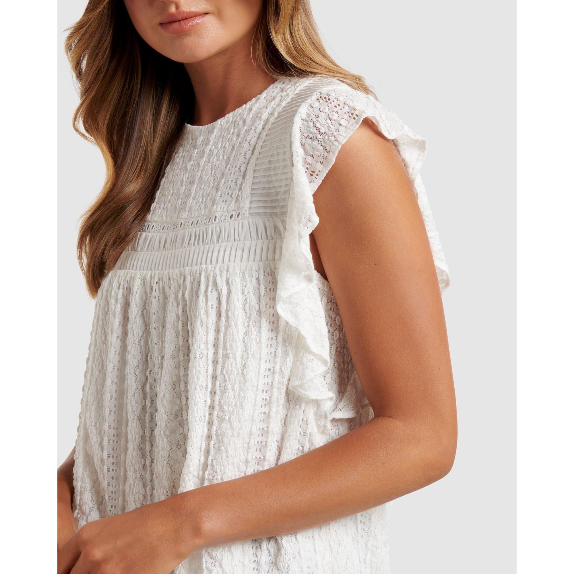 Black - Forever New - Lianna Lace Pintuck Top - 3