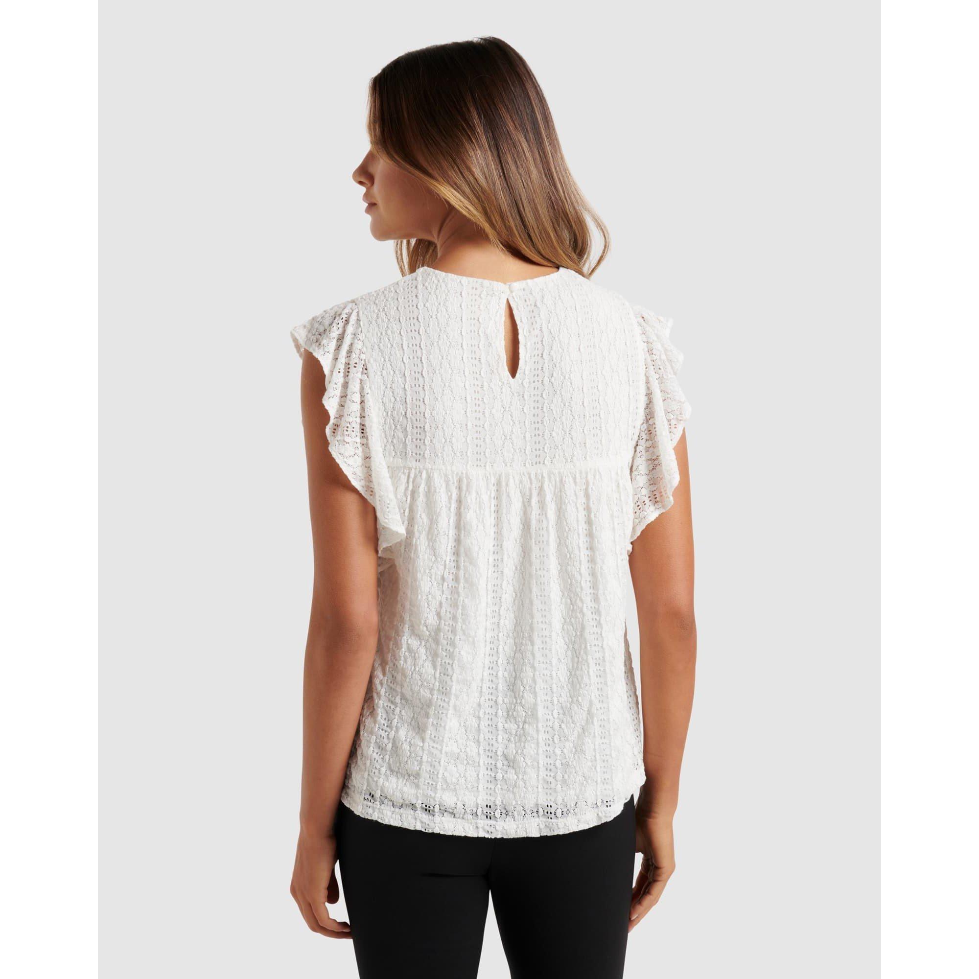 Black - Forever New - Lianna Lace Pintuck Top - 5