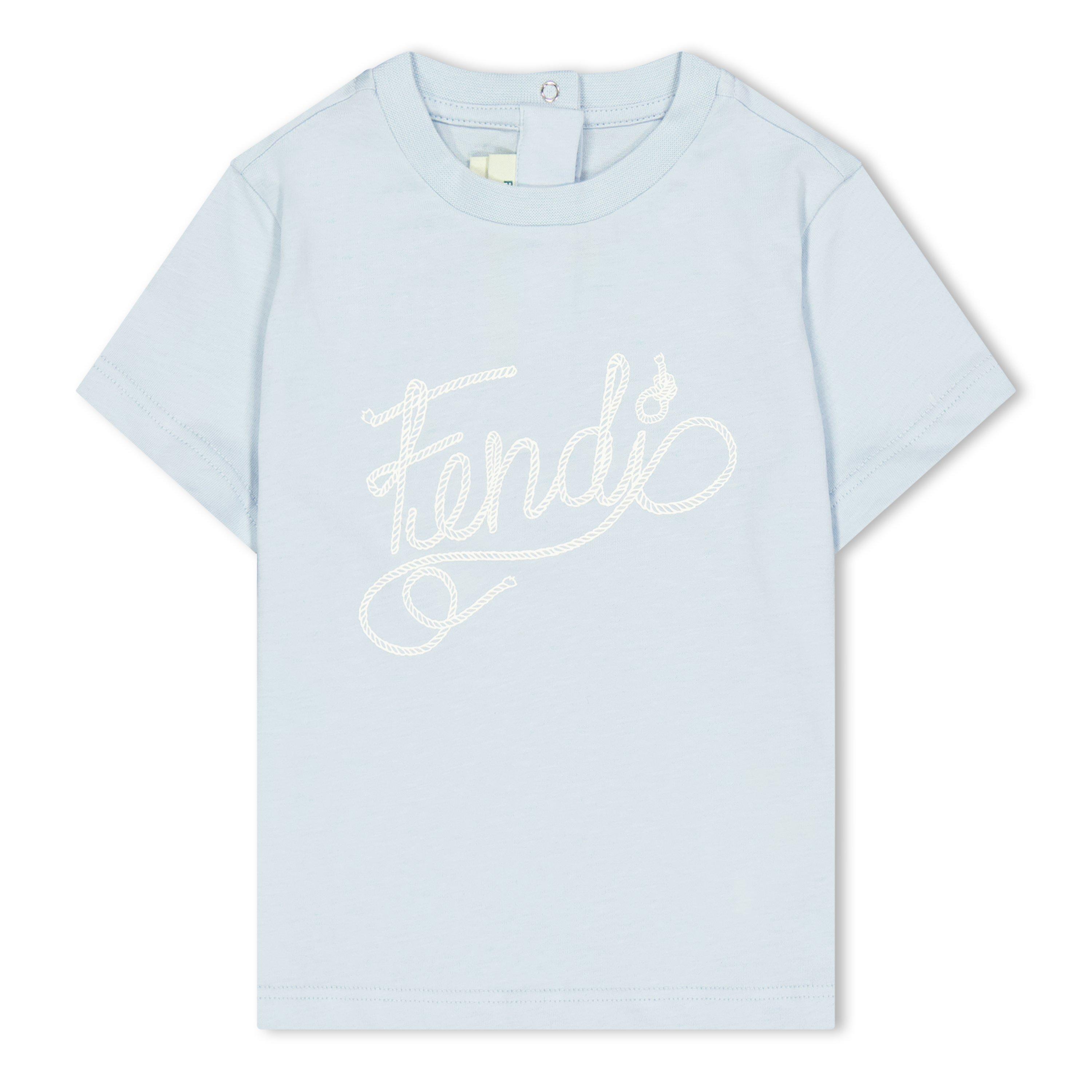 Fendi Kids' T-Shirt - Light BlueF0EX7 - Size 24M