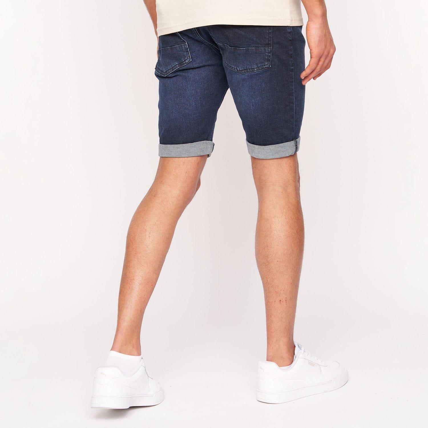 Blue - Crosshatch - Reestier Denim Shorts - 2