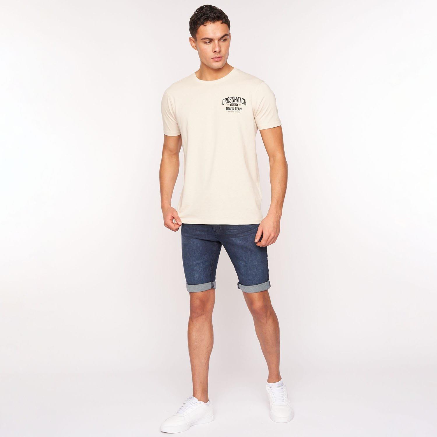 Blue - Crosshatch - Reestier Denim Shorts - 3