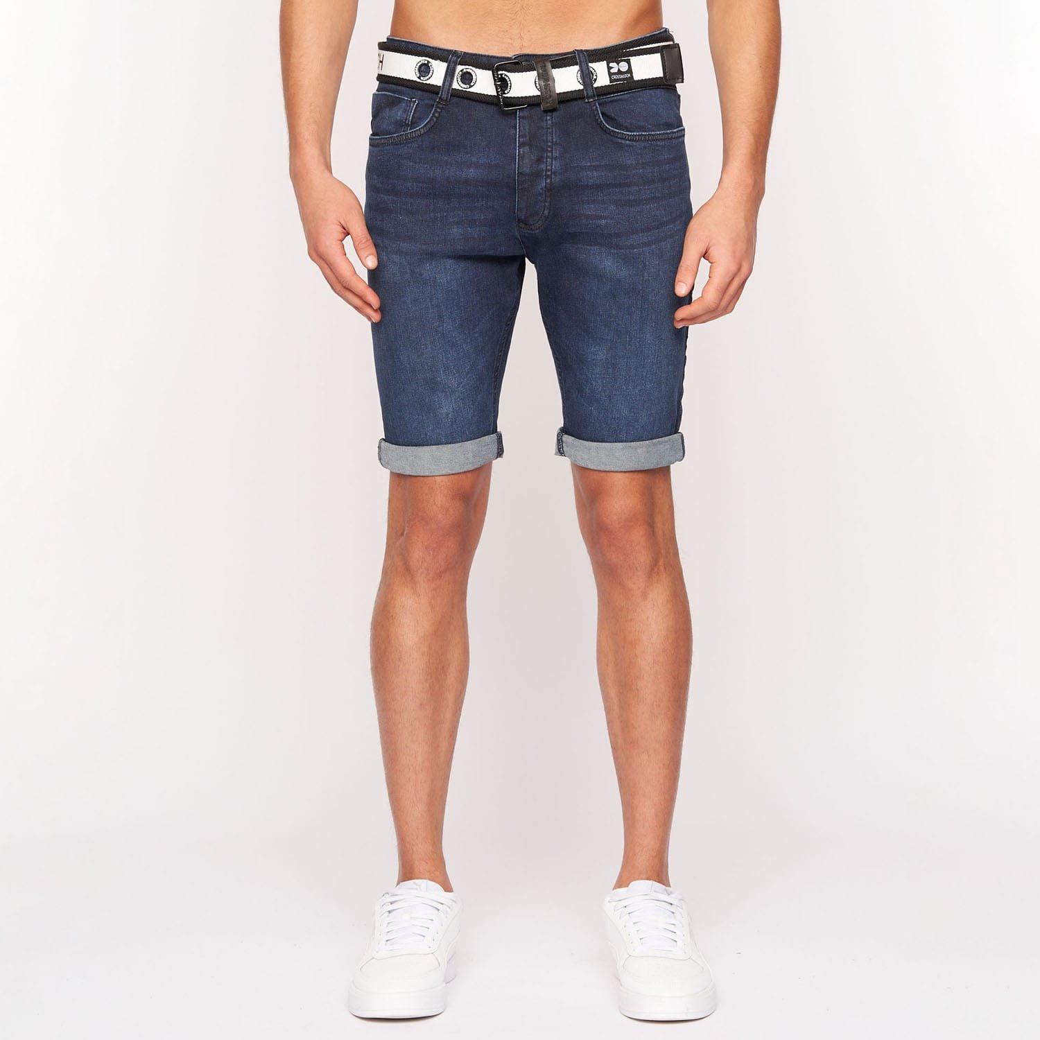 Blue - Crosshatch - Reestier Denim Shorts - 4
