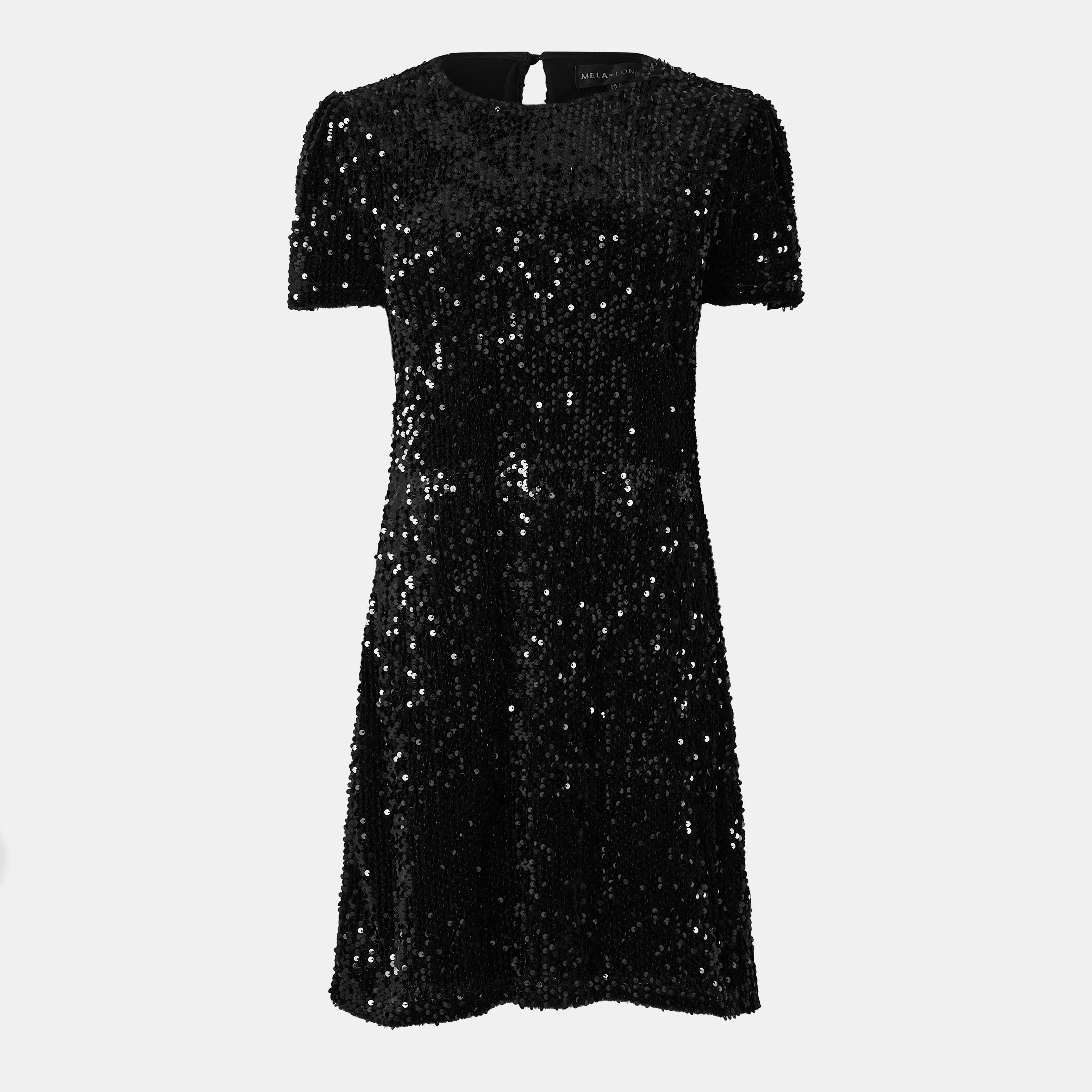 Black - Yumi - Glitzy Sequin Tunic Dress - 1