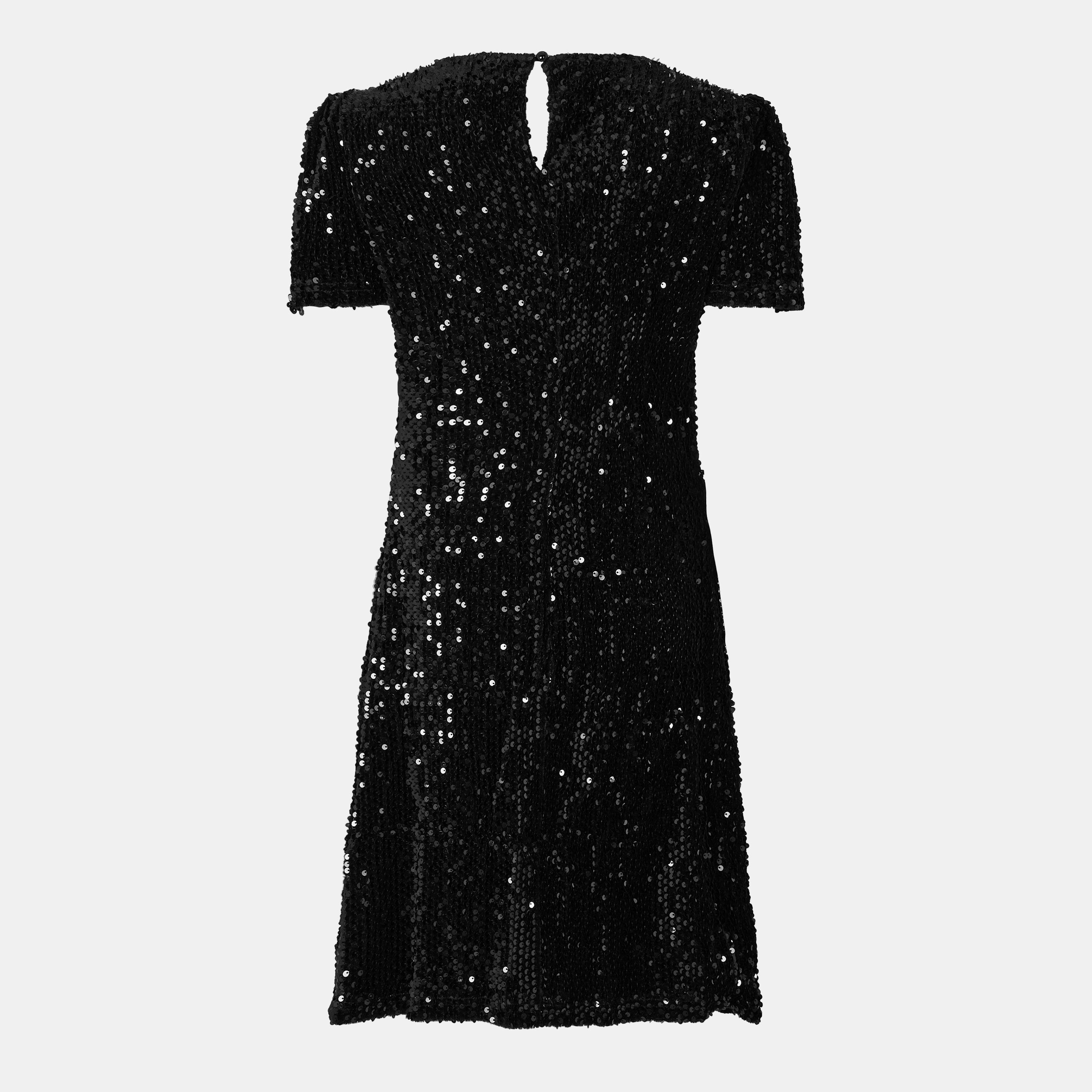 Black - Yumi - Glitzy Sequin Tunic Dress - 2