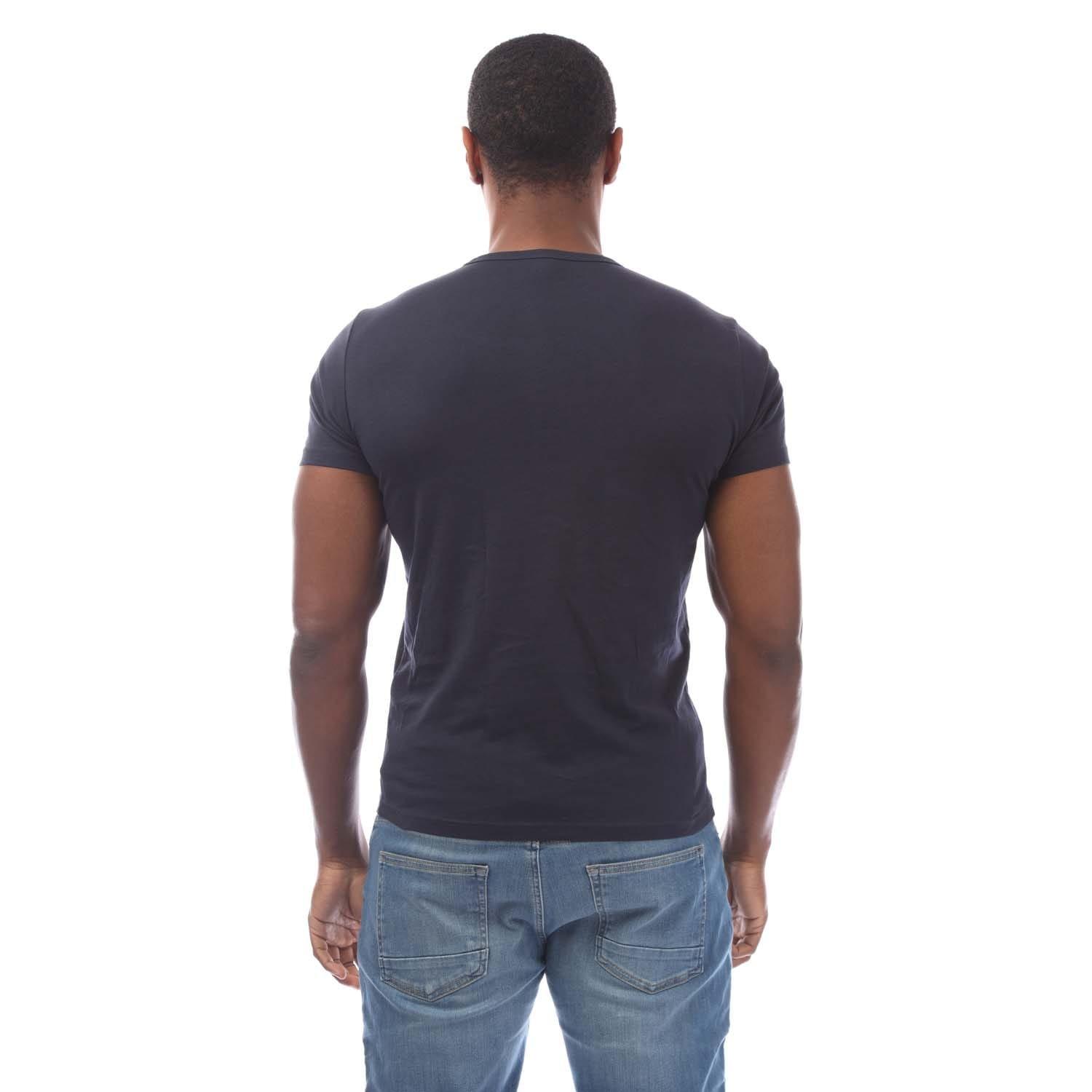 Navy - Emporio Armani - 2 Pack Assorted Crew Neck T-Shirt - 2