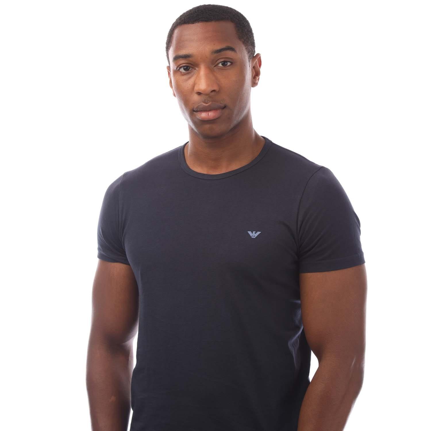 Navy - Emporio Armani - 2 Pack Assorted Crew Neck T-Shirt - 3
