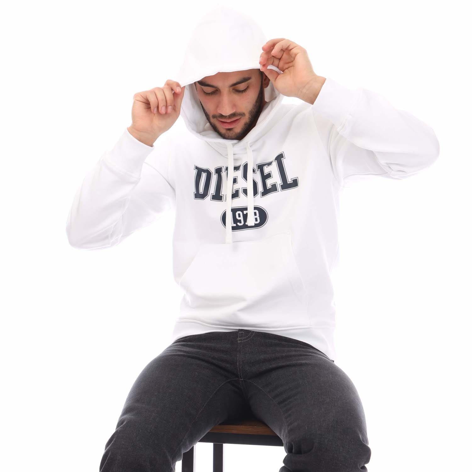 White - Diesel - S-Ginn 1-B Hoodie - 4
