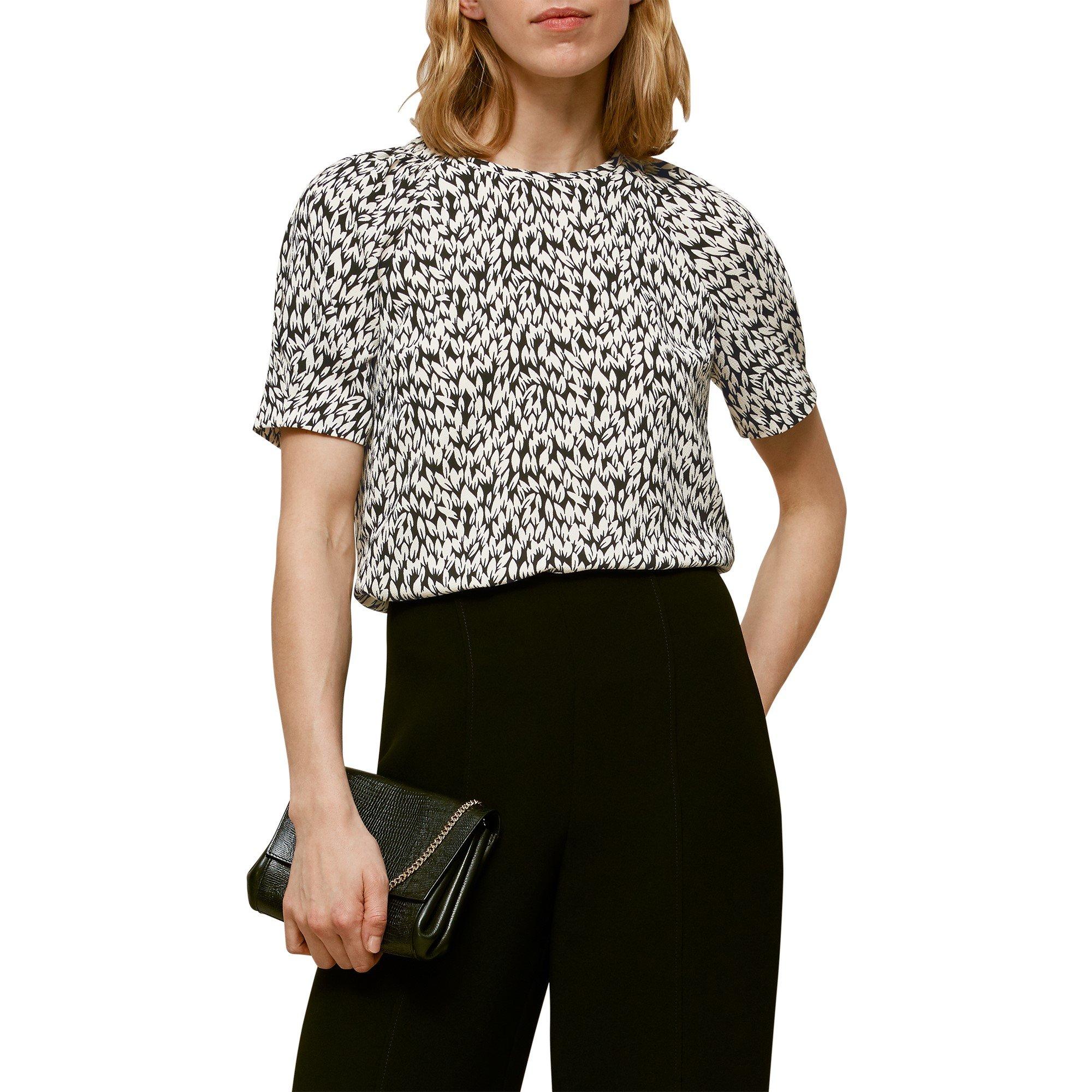 Black/White - Whistles - Petal Print Shell Top - 2
