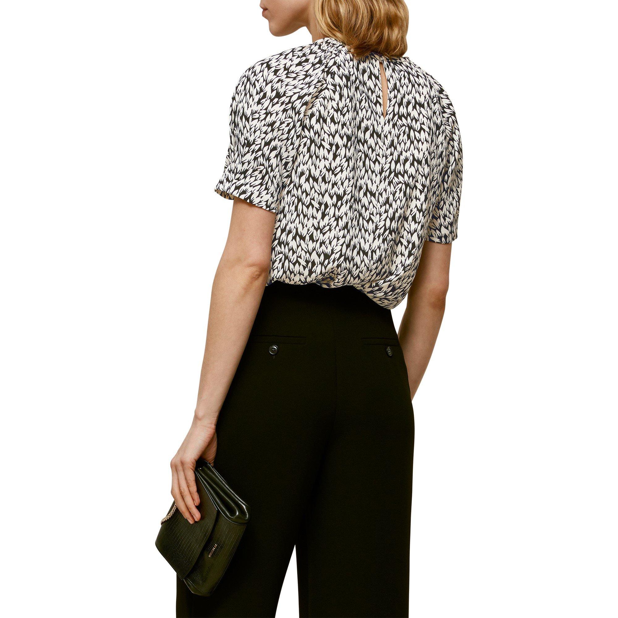 Black/White - Whistles - Petal Print Shell Top - 3