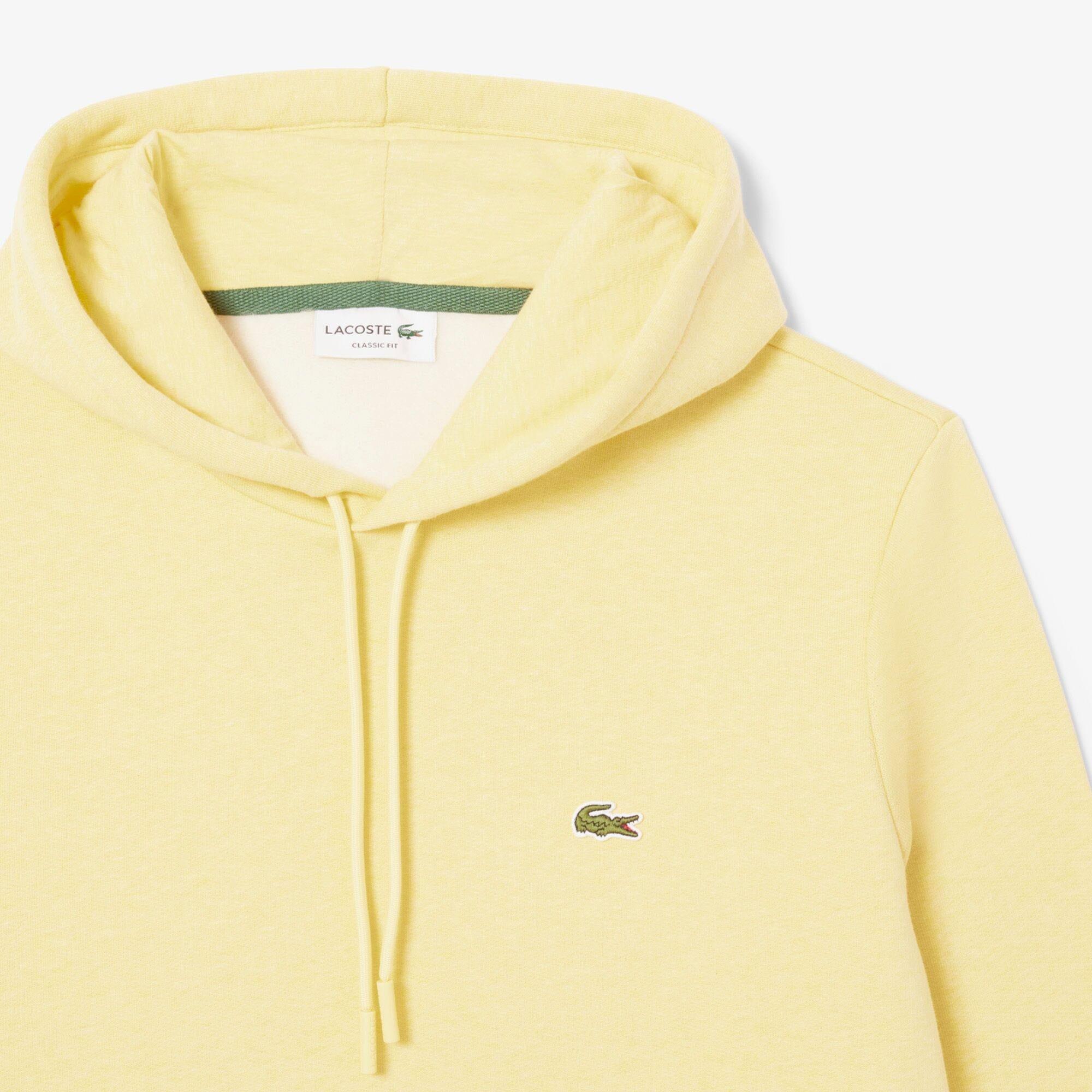 Yellow - Lacoste - Organic Cotton Fleece Hoodie - 5