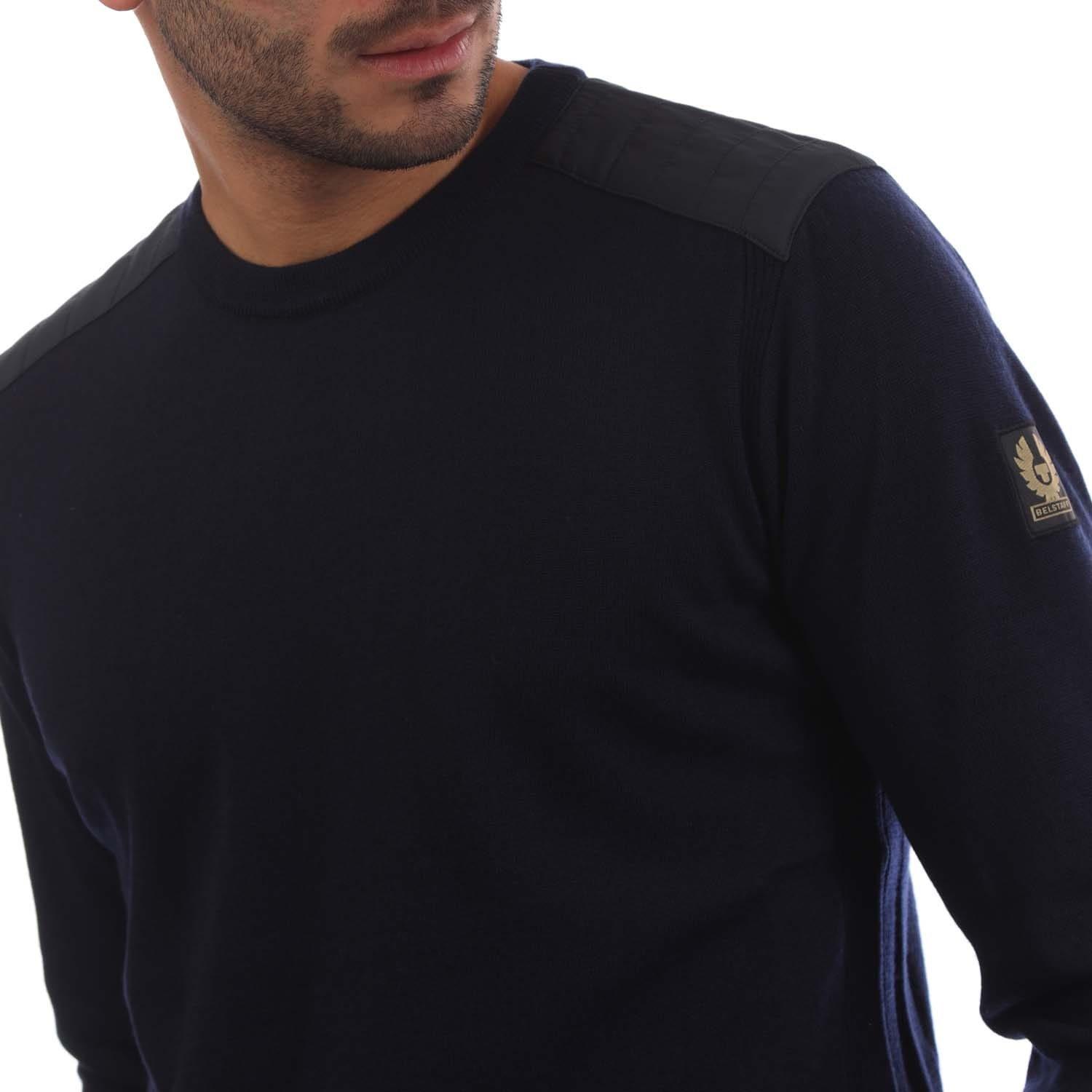 Navy - Belstaff - Merino Crew Neck Kerrigan Jumper - 2