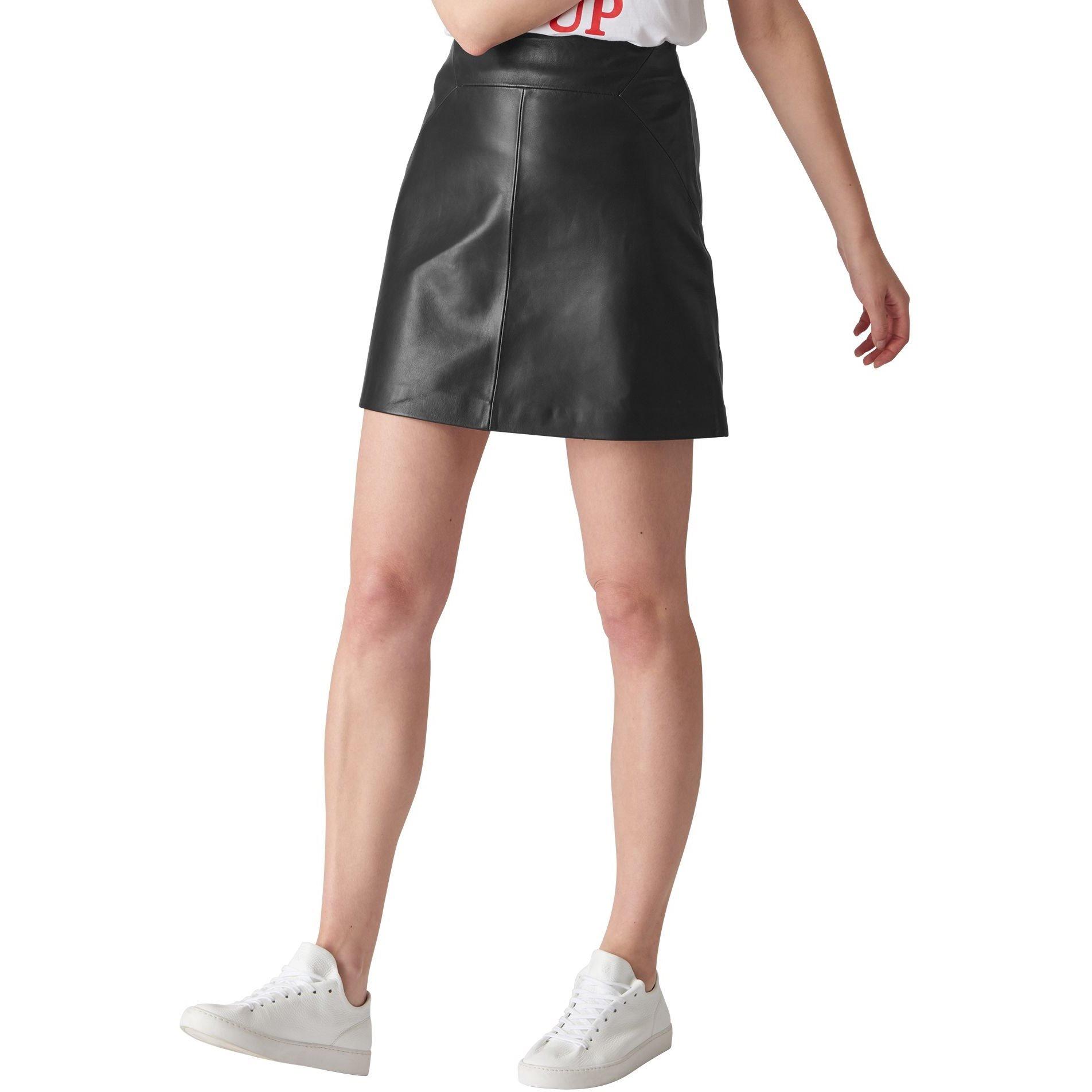 Black - Whistles - Leather A Line Skirt - 2