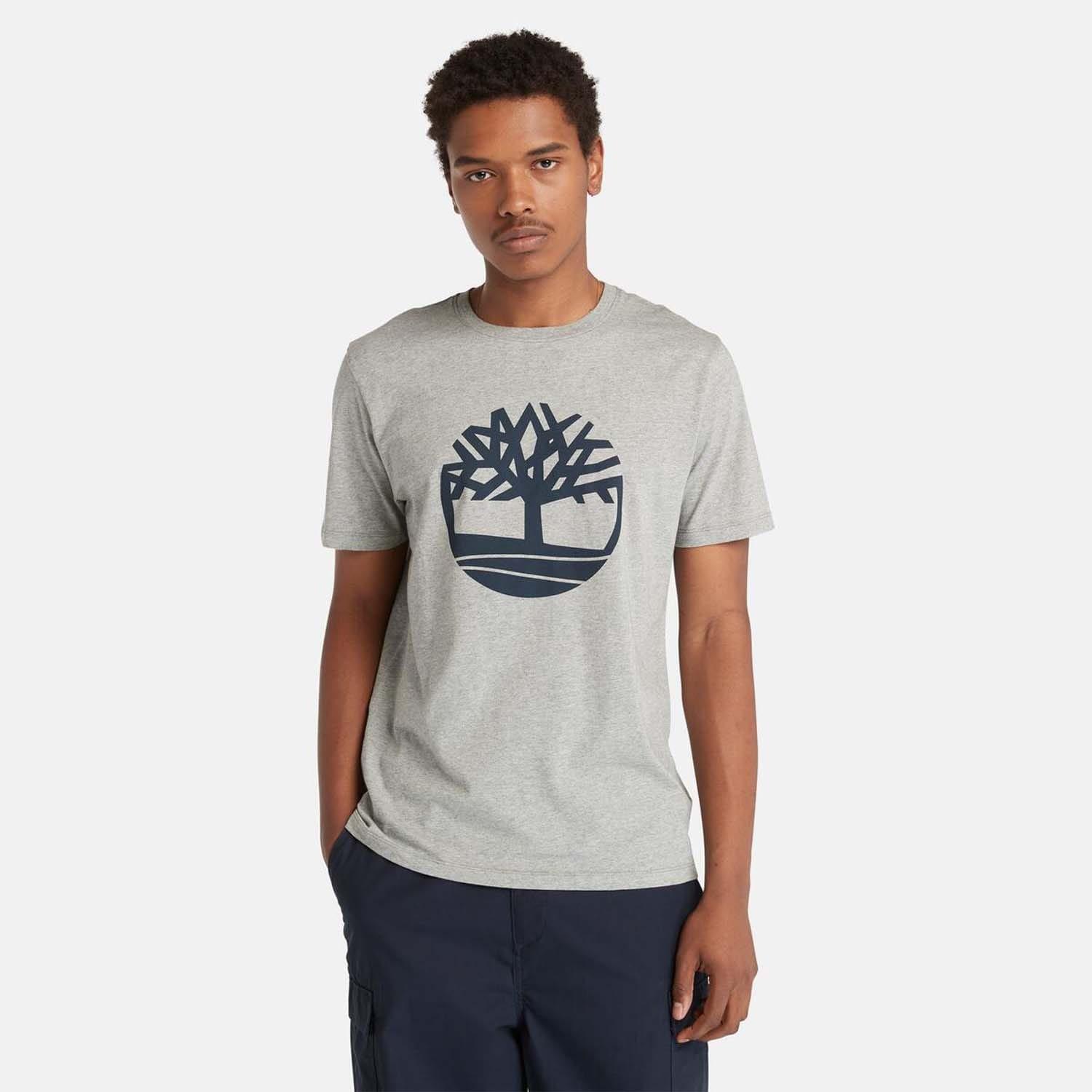 Grey - Timberland - Northwood Tree Logo Short Sleeve T-Shirt - 1