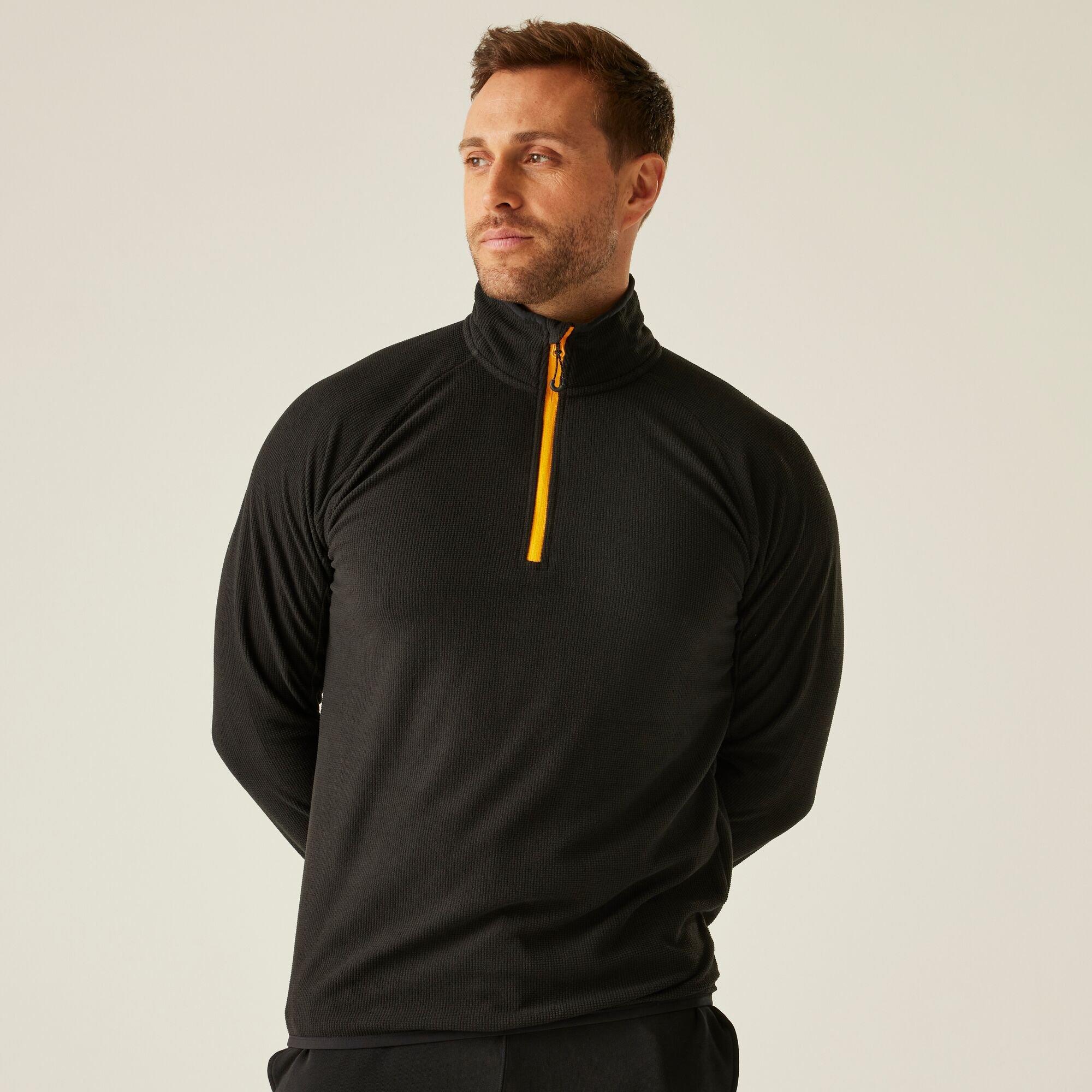 Regatta Men's Navigate Half-Zip Fleece - Black Orange Po - S