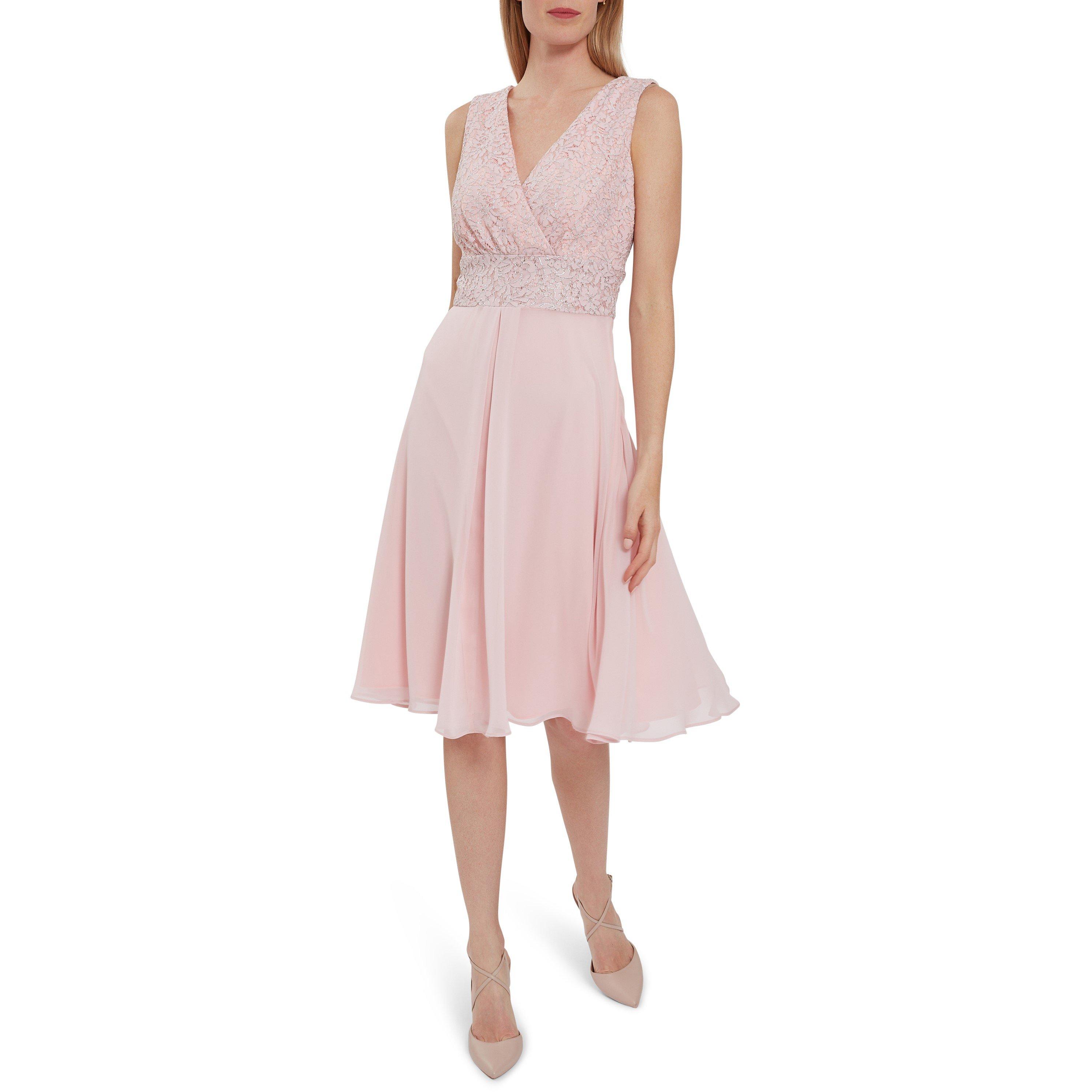 Potpourri Pink - Gina Bacconi - Gracie Metallic Corded Lace Dress - 5