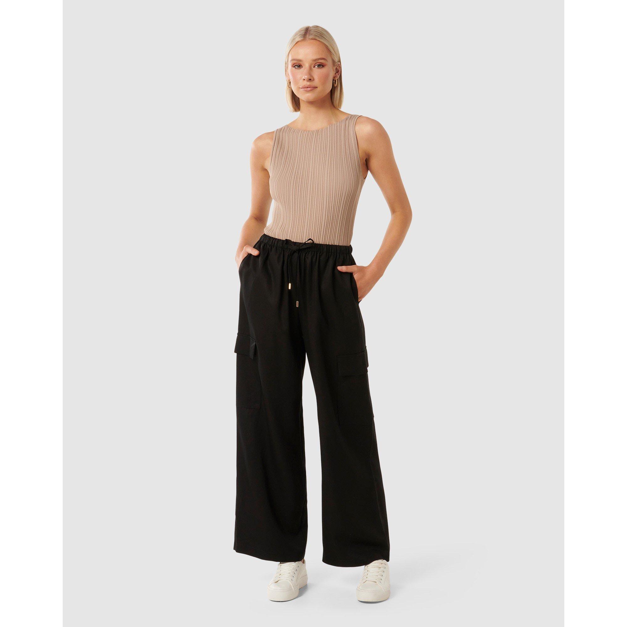 Black - Forever New - Elsie Elastic Waist Cargo - 1