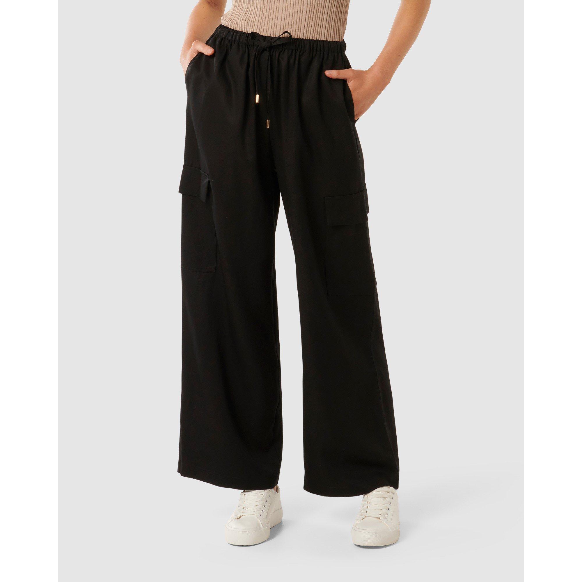 Black - Forever New - Elsie Elastic Waist Cargo - 2