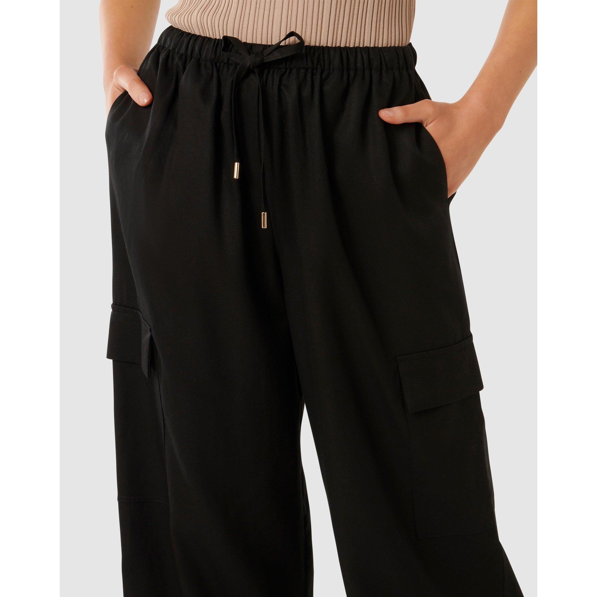 Black - Forever New - Elsie Elastic Waist Cargo - 3
