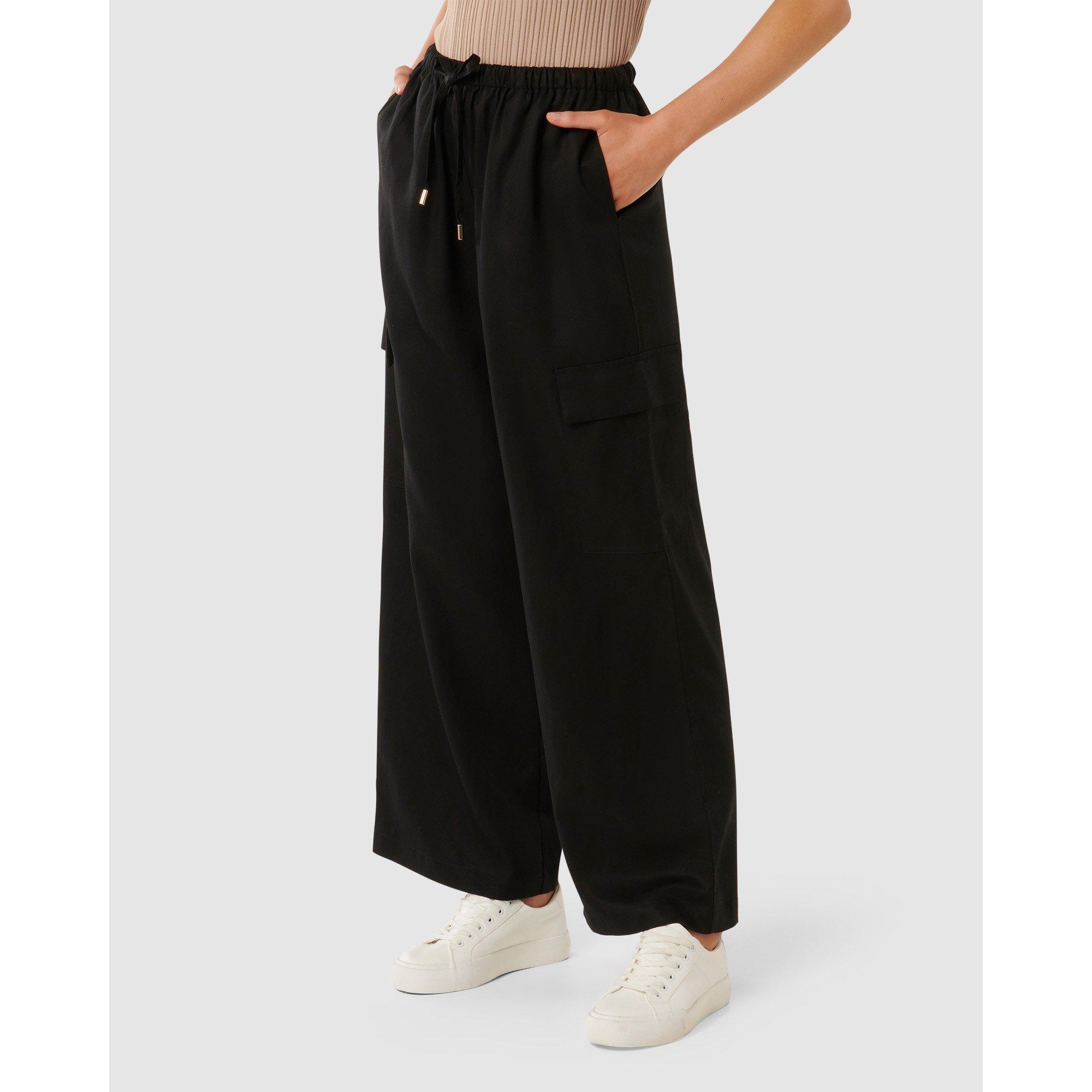 Black - Forever New - Elsie Elastic Waist Cargo - 4