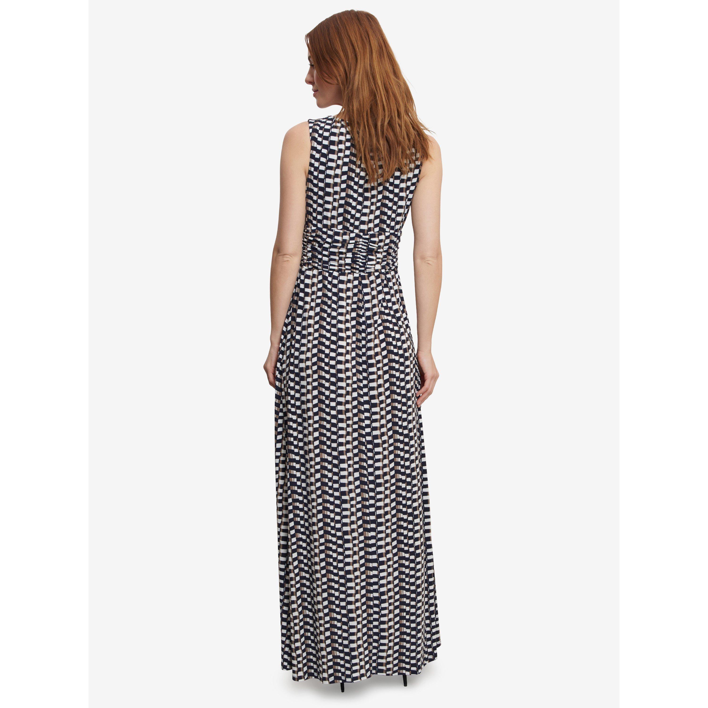 Beige / Navy - Gina Bacconi - Susie Jersey Maxi Dress - 2