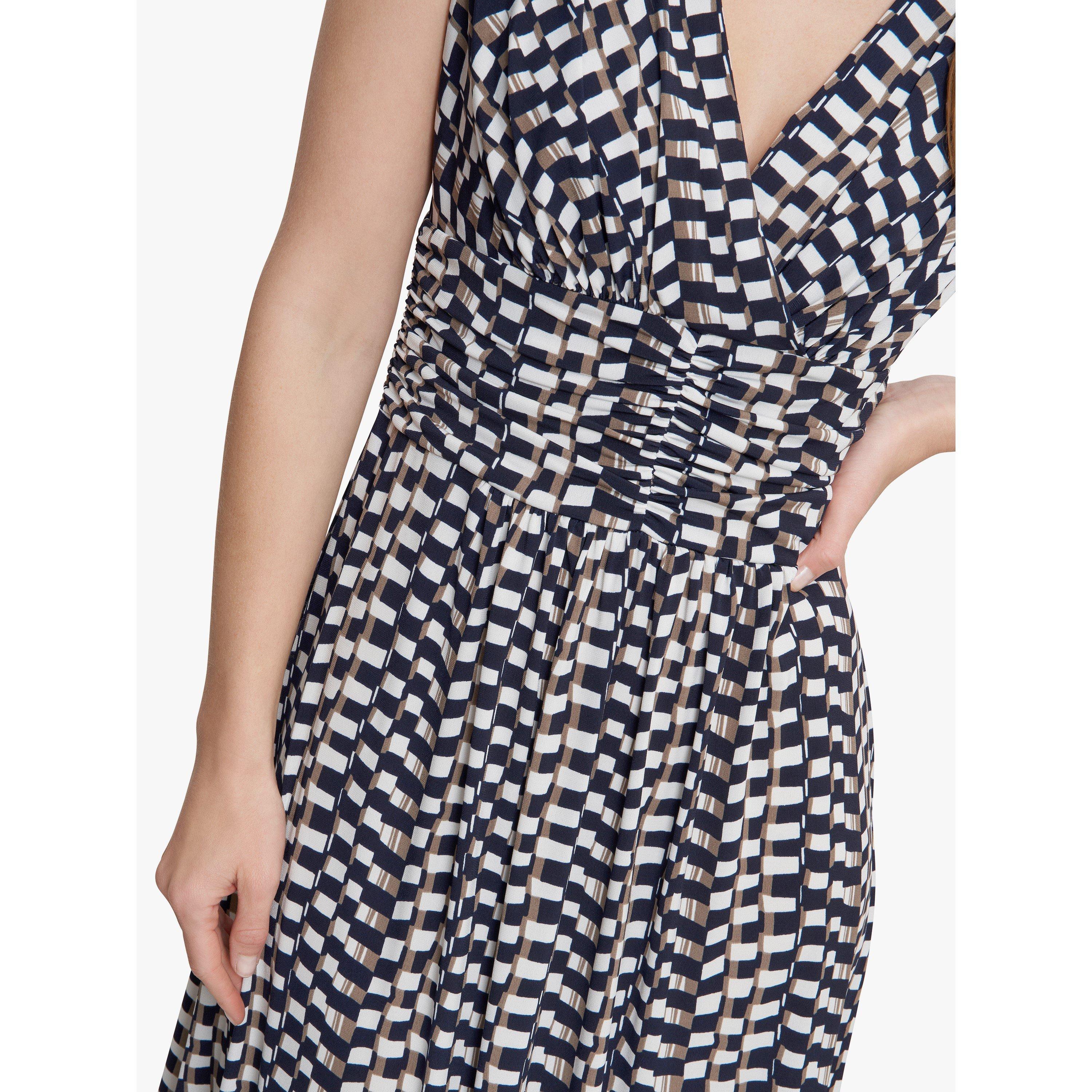 Beige / Navy - Gina Bacconi - Susie Jersey Maxi Dress - 5