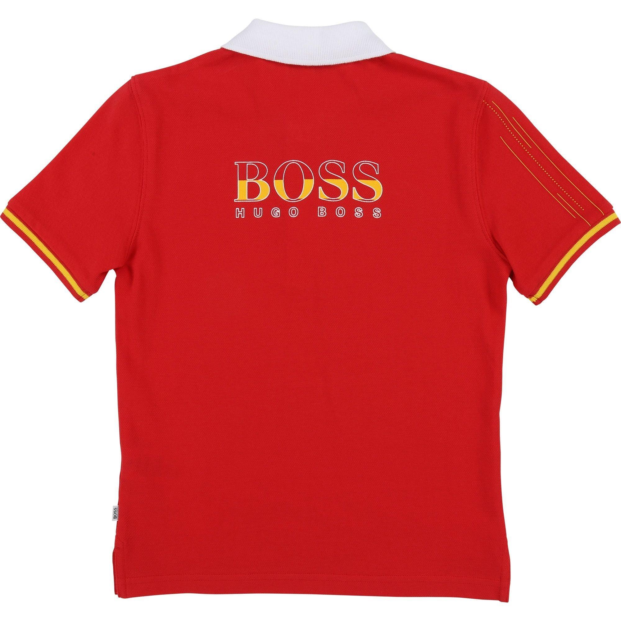 Red - Boss - Boys World Cup Spain Polo Shirt - 2