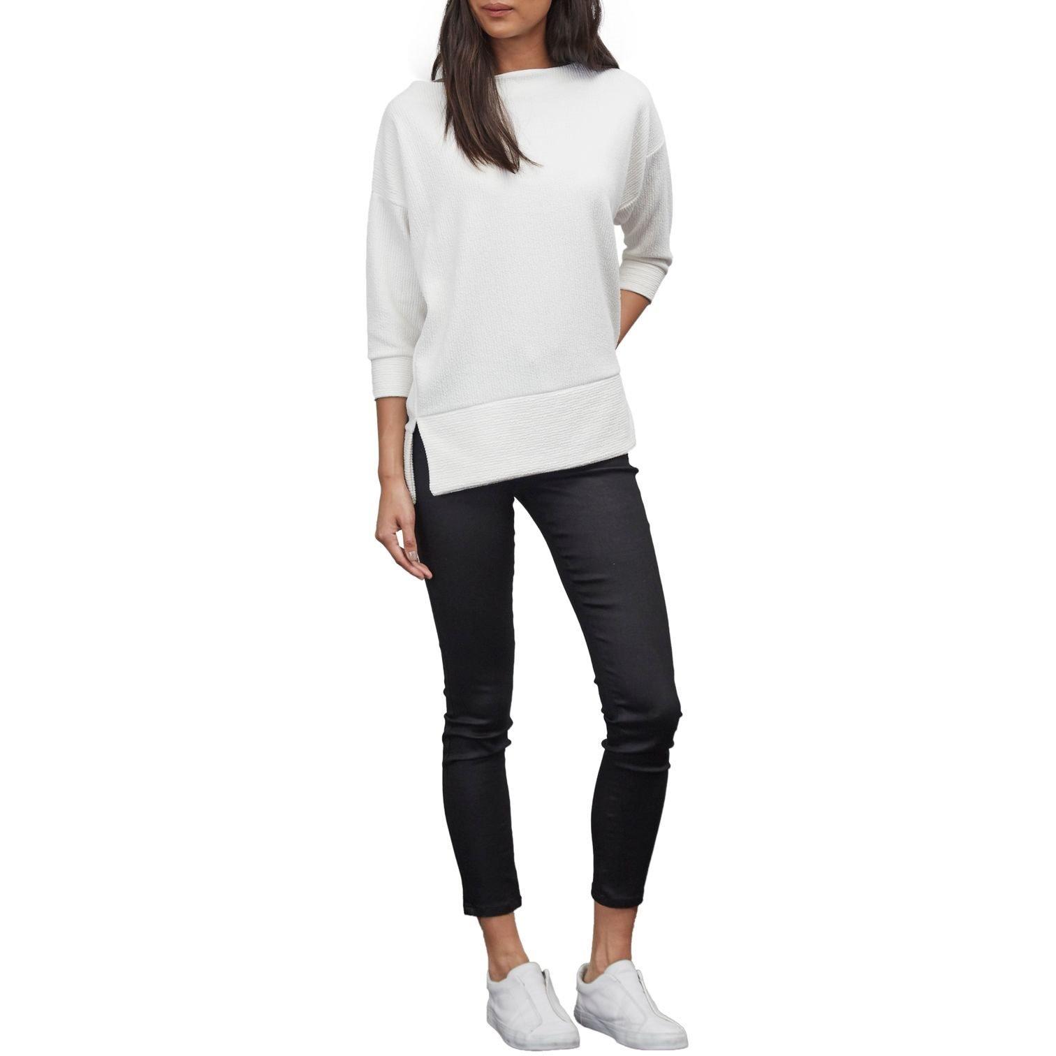 White - Great Plains - Wiggle Rib Oversized Top - 2