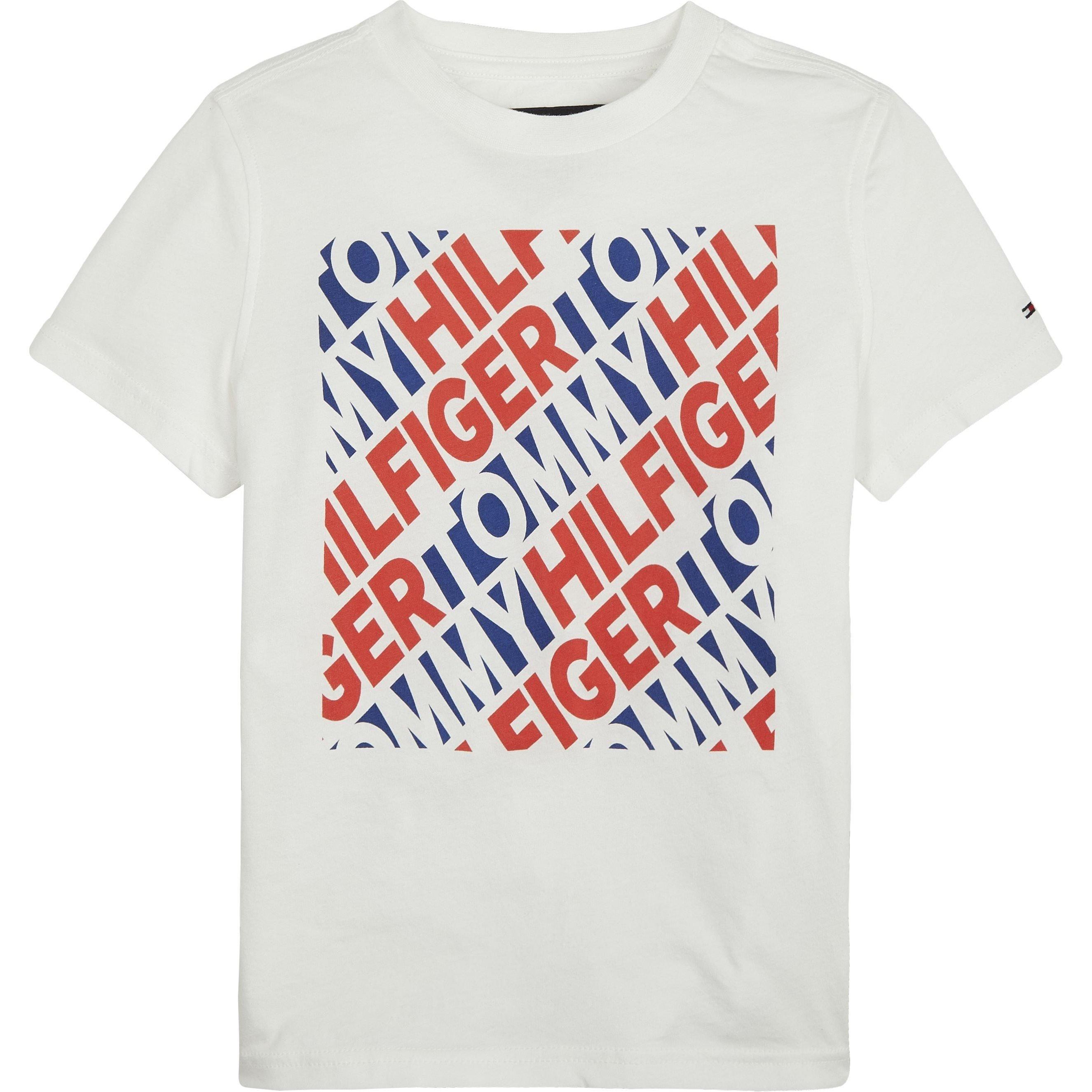 White - Tommy Hilfiger - Boys Block Print T-Shirt - 1