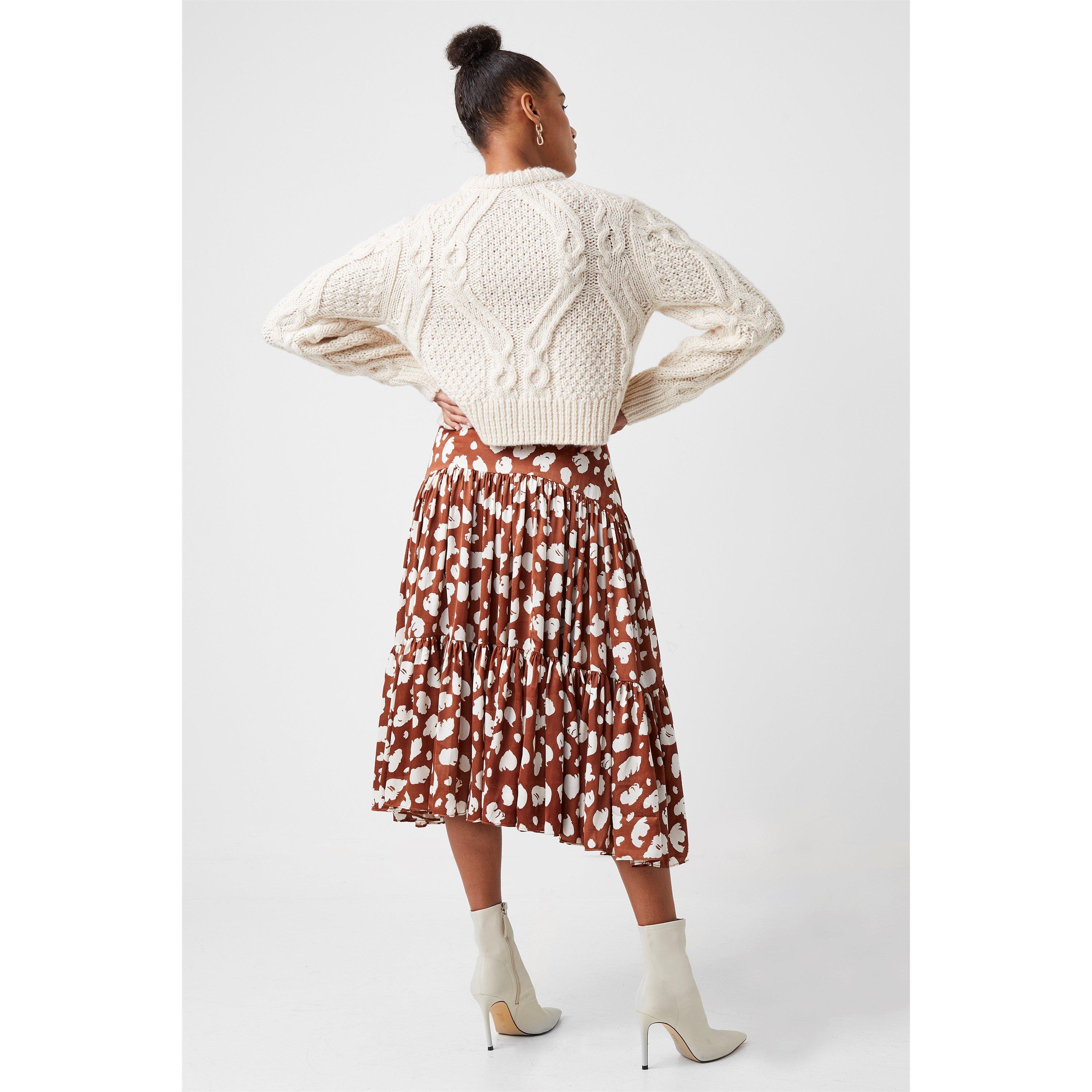 Brun Patina/Cl - French Connection - Aimee Tiered Midi Skirt - 3