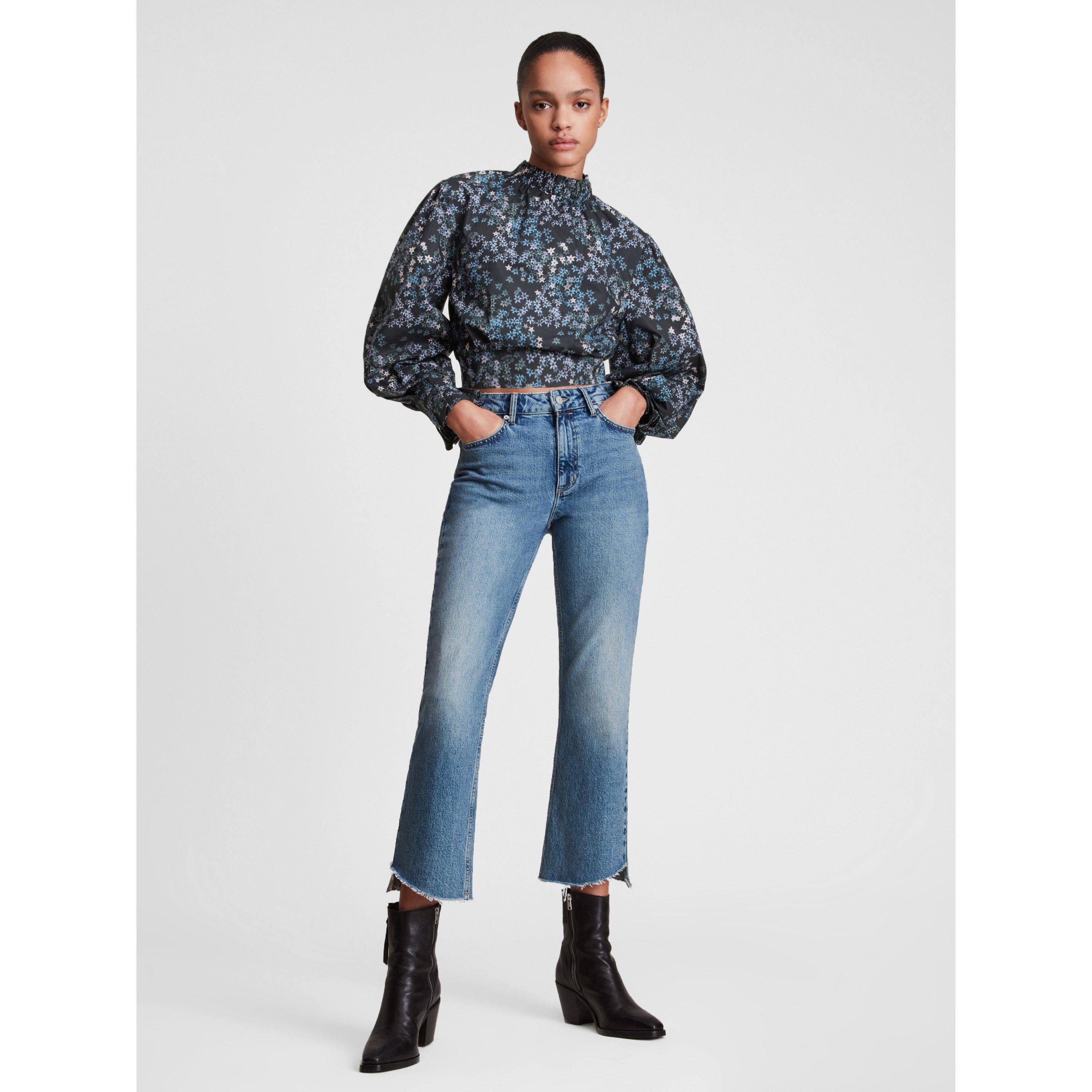 Black - AllSaints - Women's Luna Asgard Short-Sleeve Casual Blouse - 3