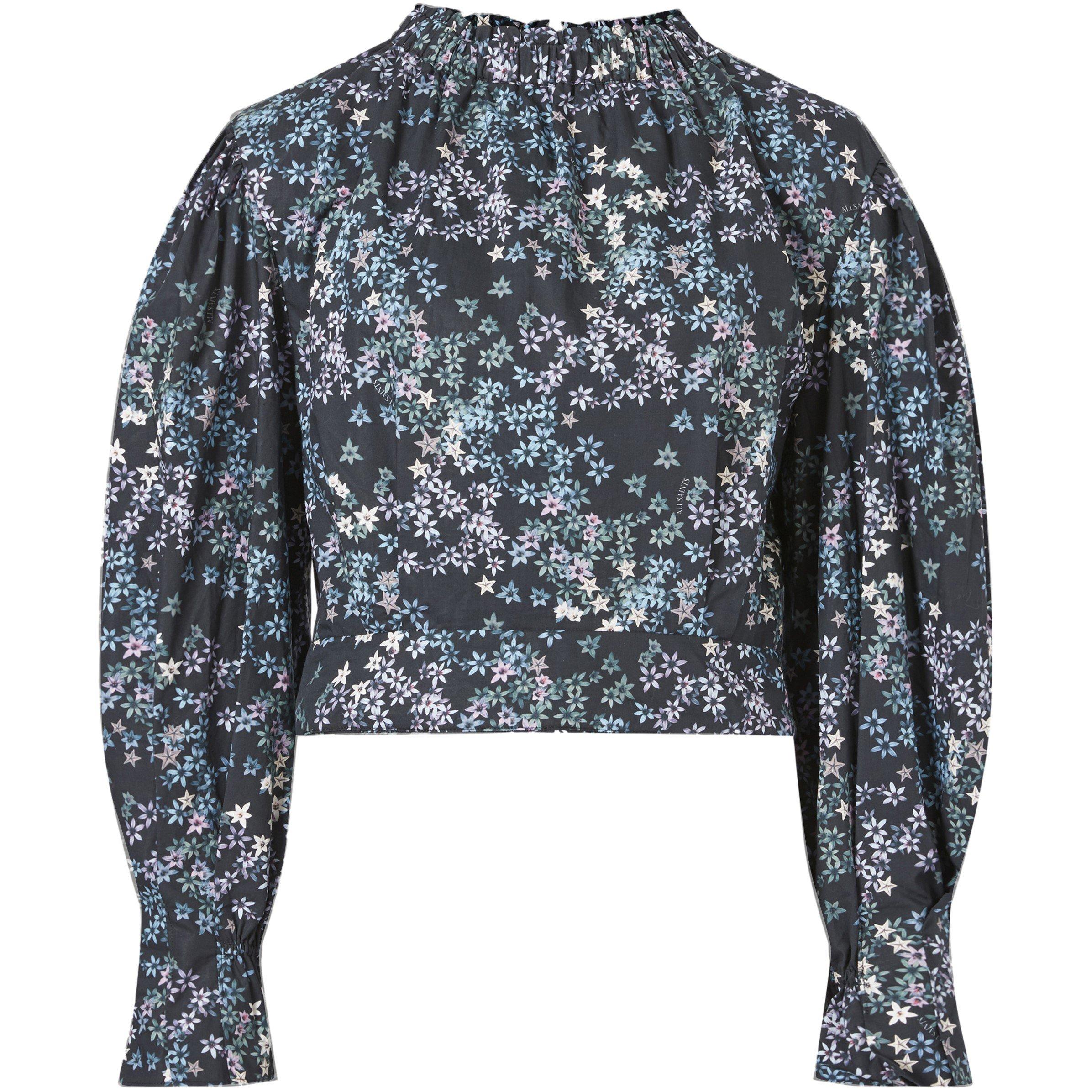 Black - AllSaints - Women's Luna Asgard Short-Sleeve Casual Blouse - 4