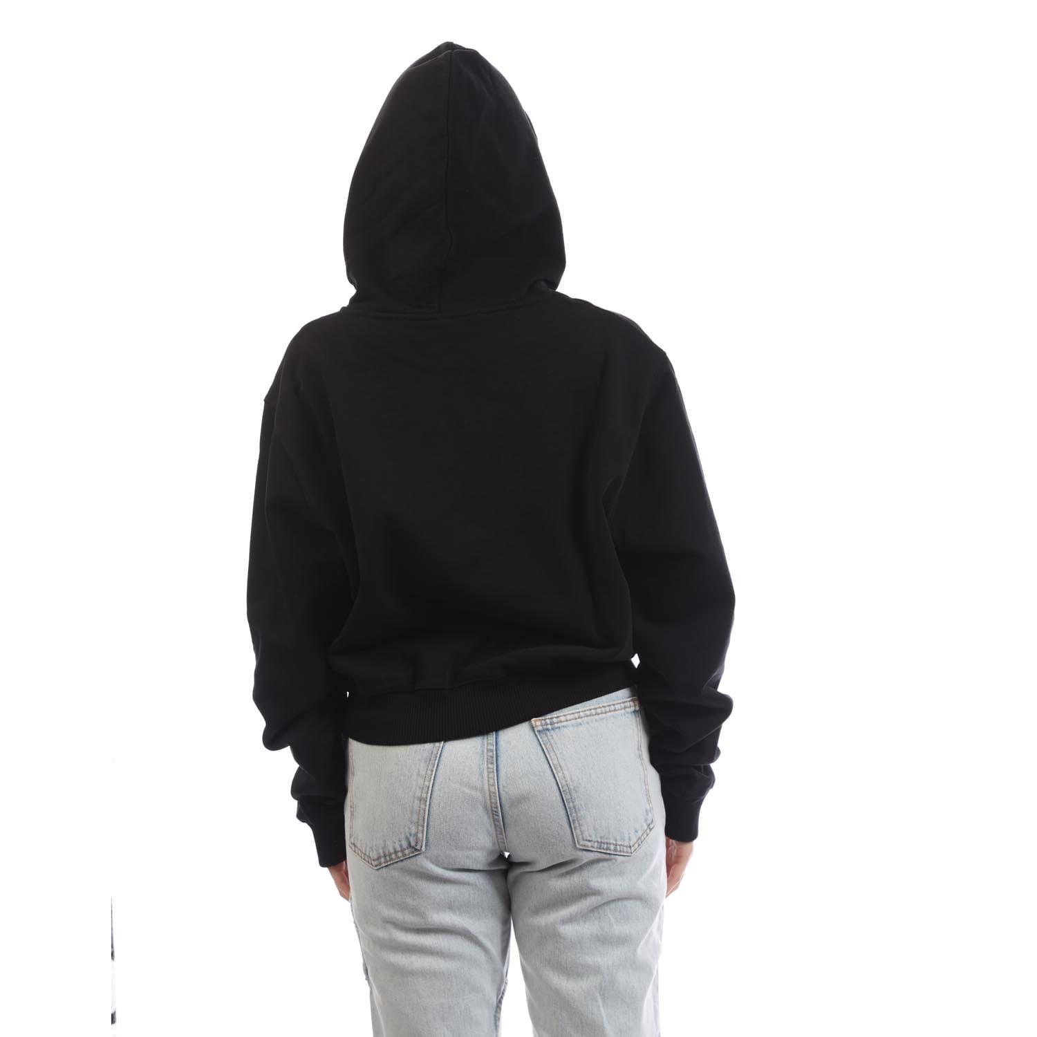 Black-White - Off White - Stamp Cropped Hoodie - 3