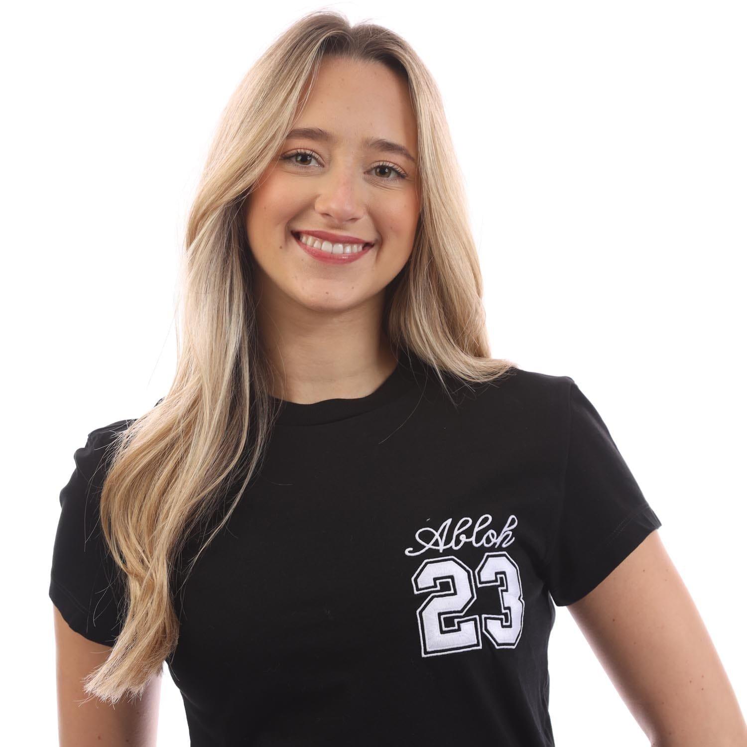 Black-White - Off White - 23 Embroidered Fitted T-Shirt - 2