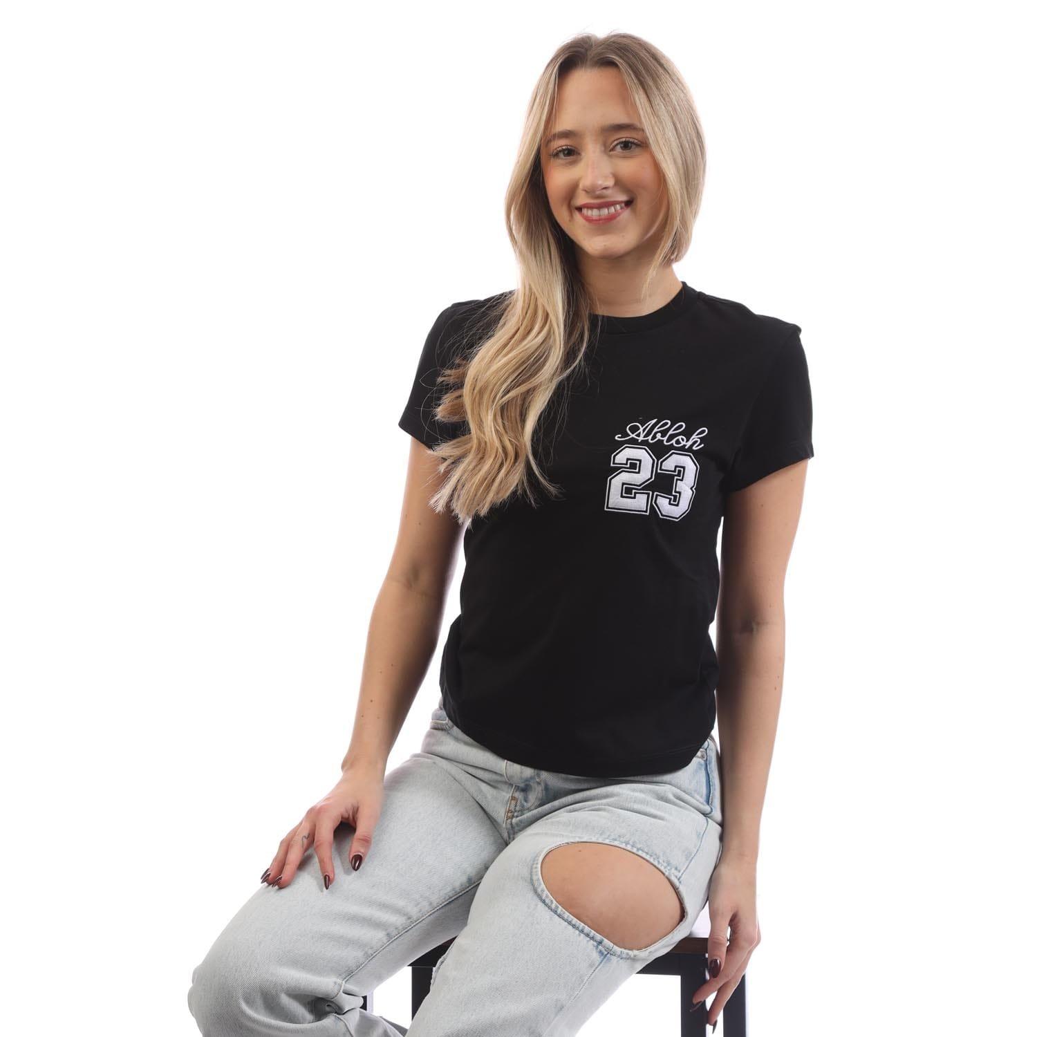 Black-White - Off White - 23 Embroidered Fitted T-Shirt - 4