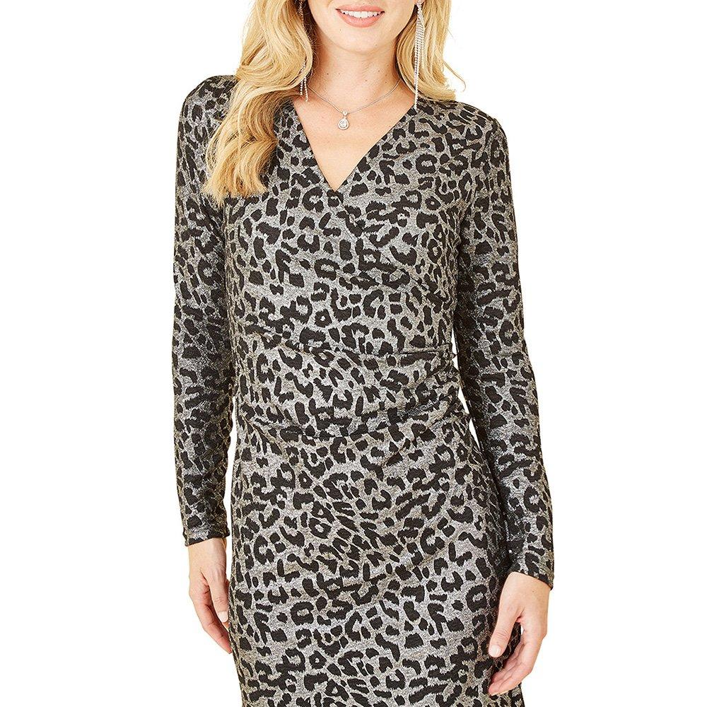 Silver - Mela London - Silver Leopard Bodycon Dress - 2