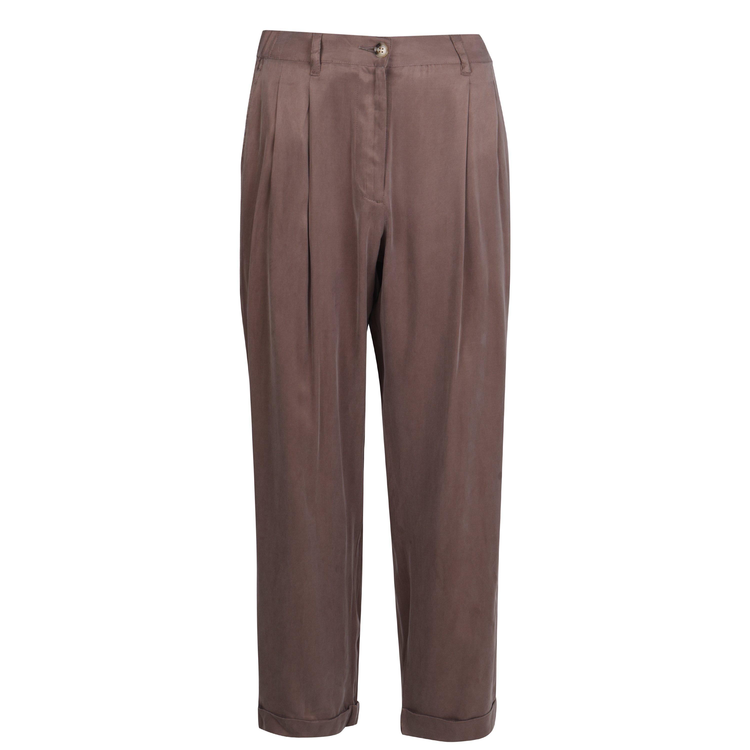 Mocha Mousse - French Connection - Rosanna Cupro Pleat Front Trousers - 1