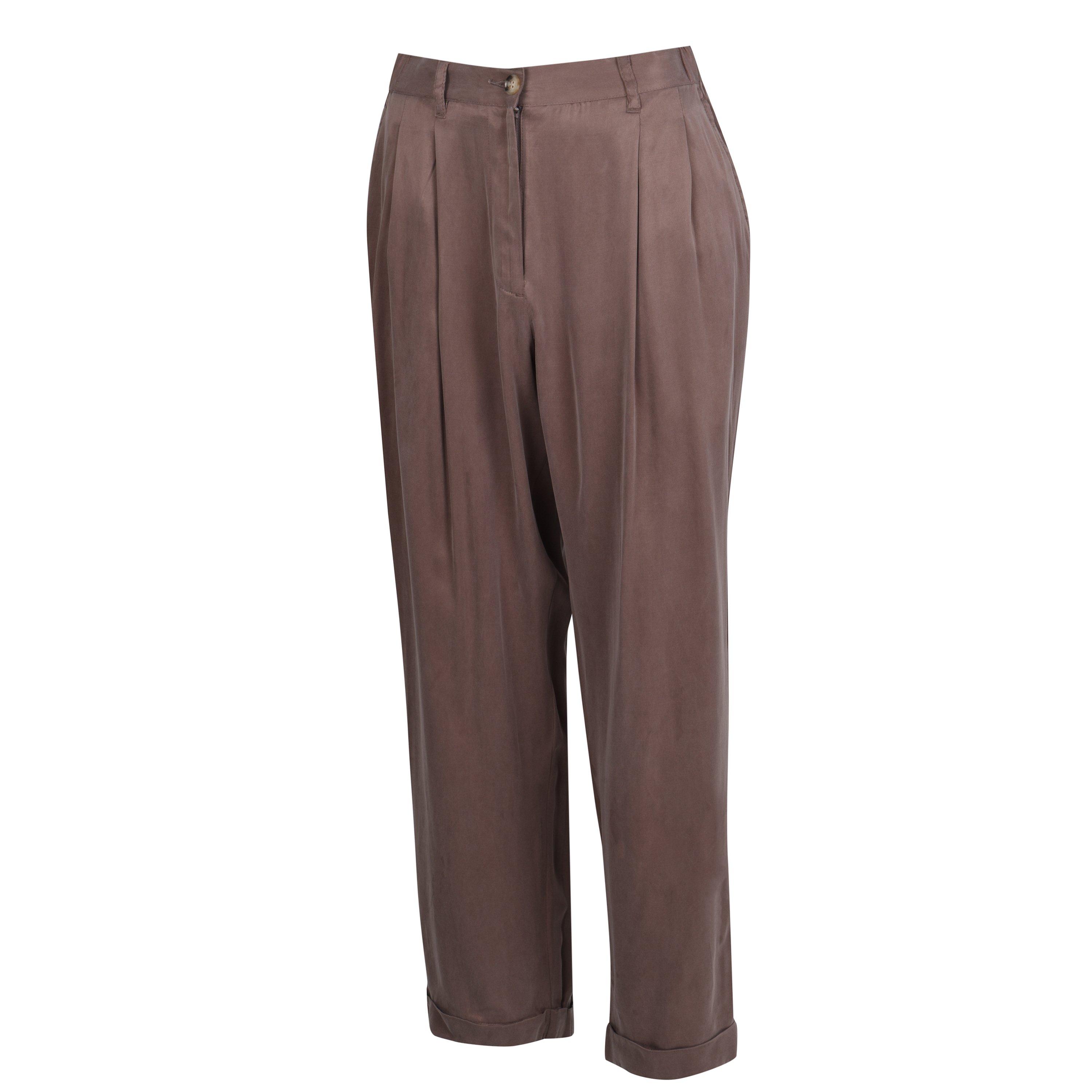 Mocha Mousse - French Connection - Rosanna Cupro Pleat Front Trousers - 6