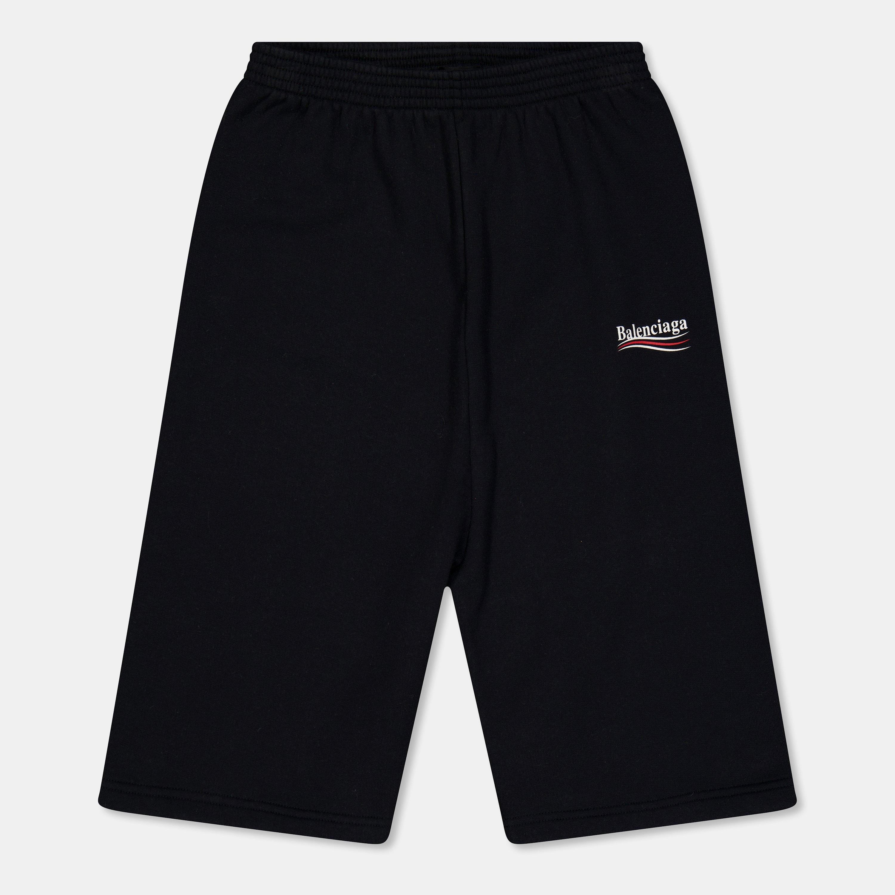 Balenciaga  Kids Jersey Fleece Jogger Shorts - Noir - 2Y