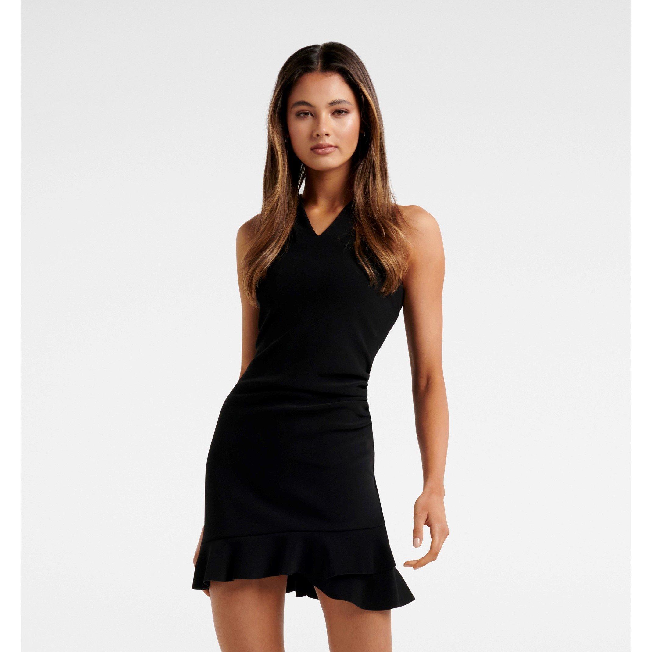 Black - Forever New - Abby Arrow Neck Mini Dress - 3
