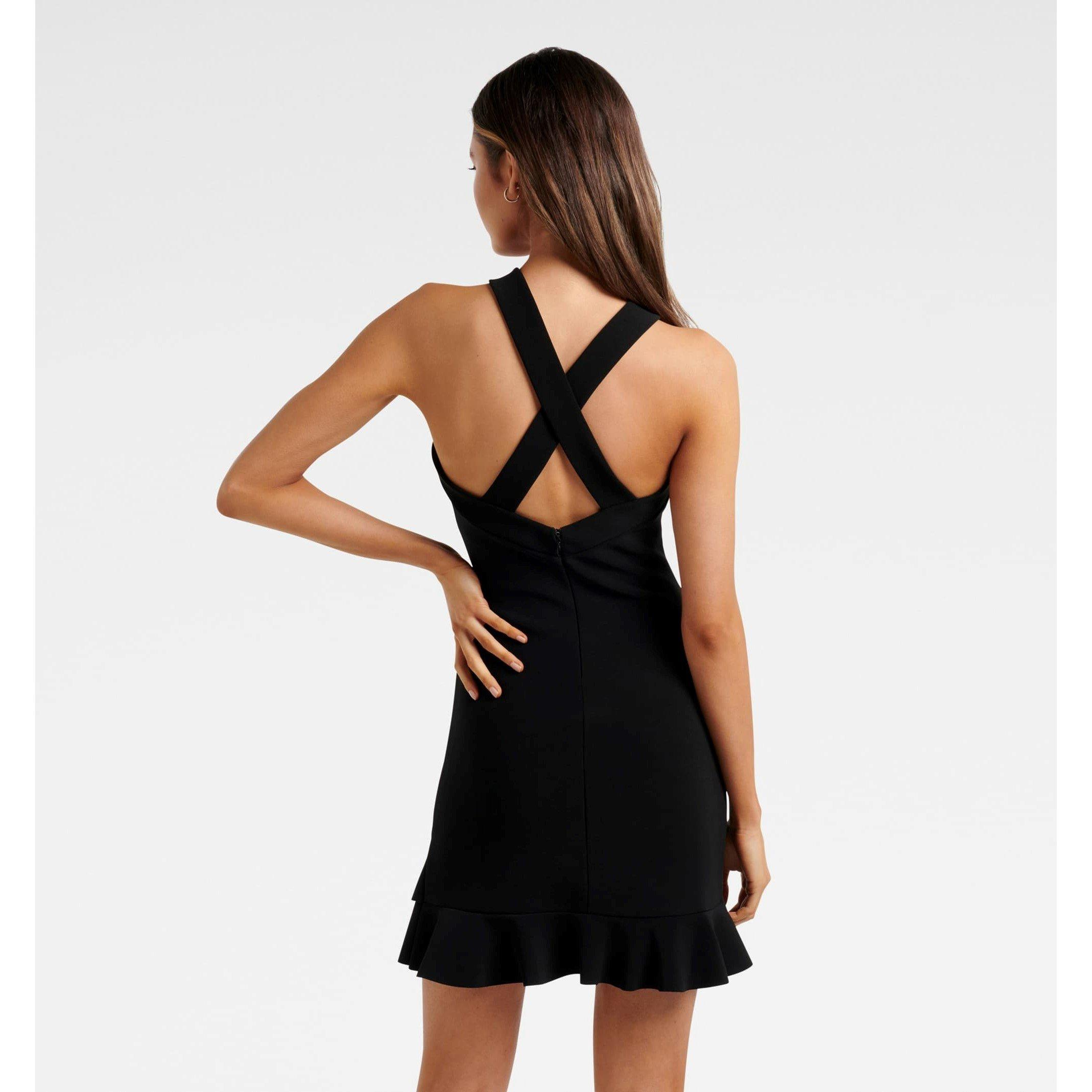 Black - Forever New - Abby Arrow Neck Mini Dress - 6