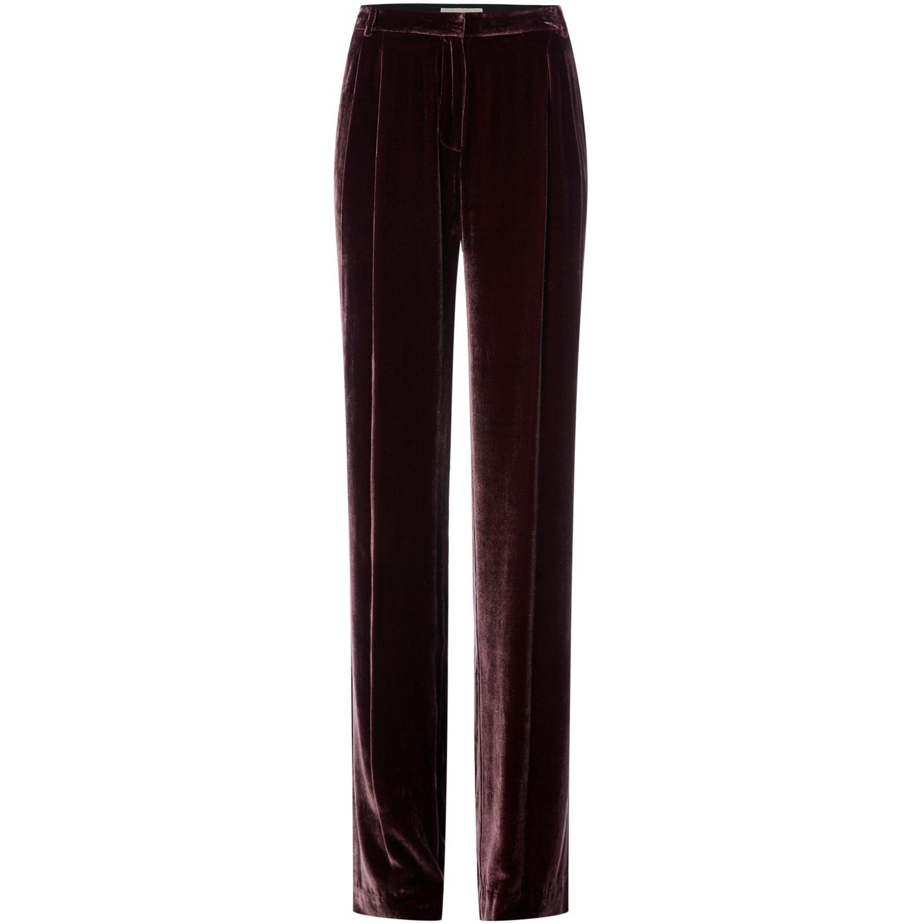 Burgundy - MICHAEL Michael Kors - Straight leg velvet pants - 1