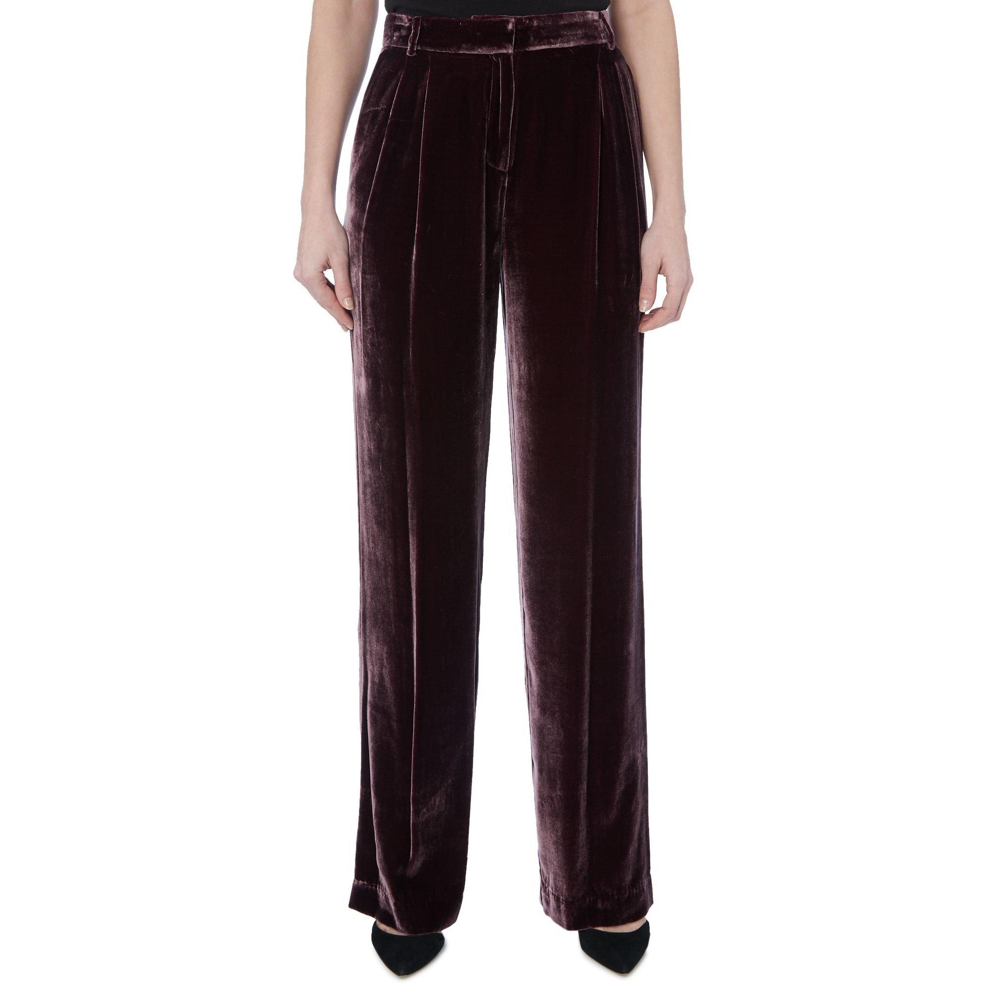Burgundy - MICHAEL Michael Kors - Straight leg velvet pants - 2