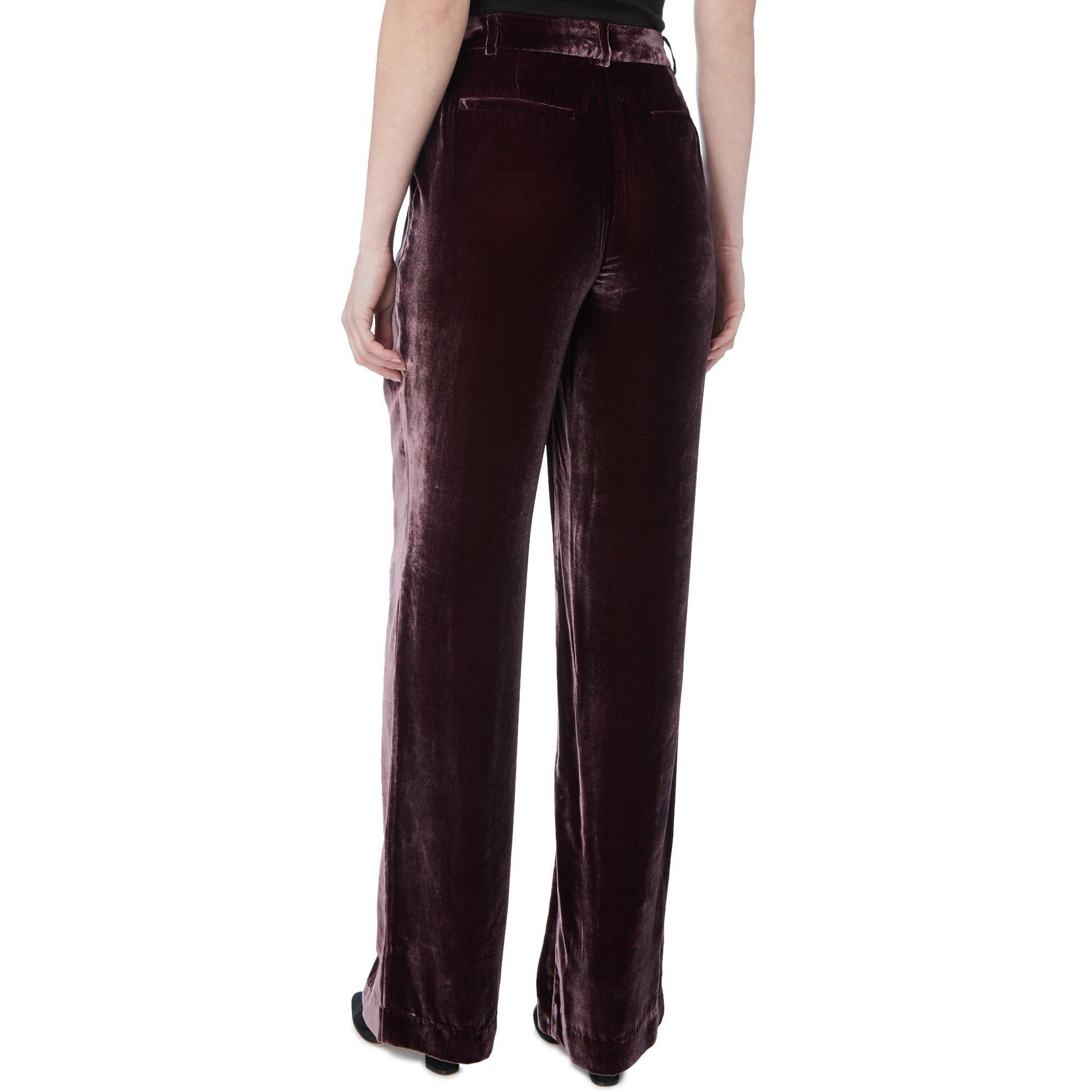 Burgundy - MICHAEL Michael Kors - Straight leg velvet pants - 3