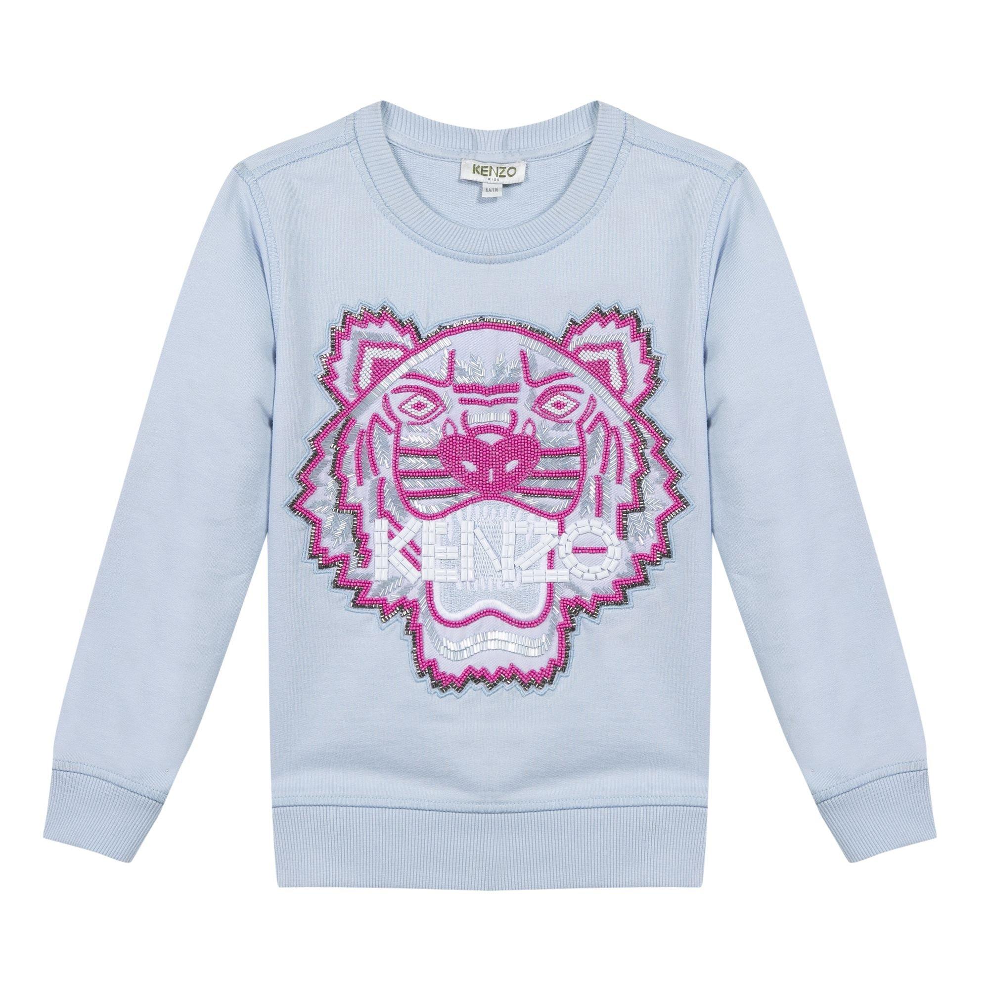 Blue - Kenzo - Girls Embroidered Tiger Sweatshirt